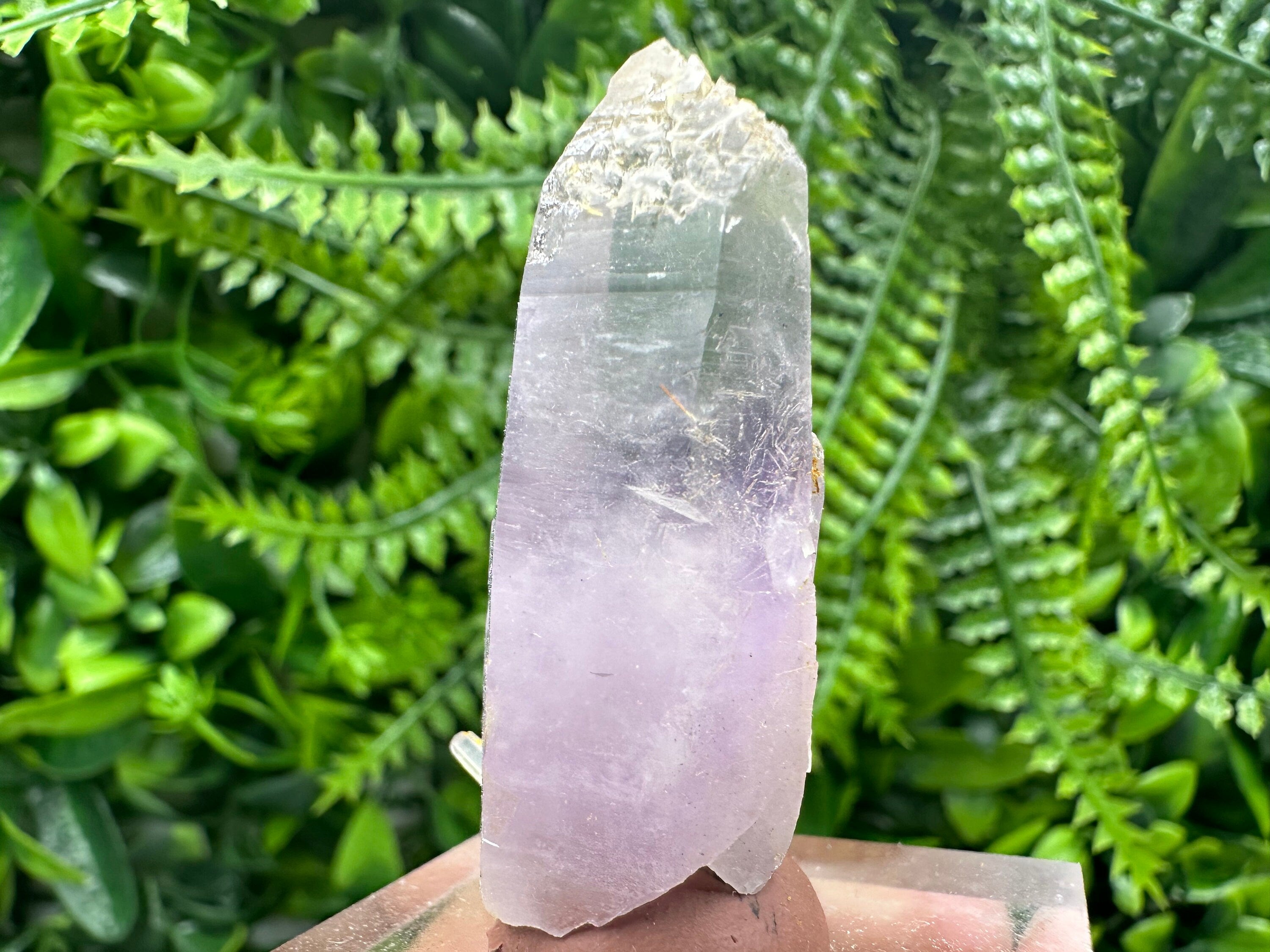 Phantom Amethyst Crystal with Cerussite, Bulgarian Mineral Specimen (4.5cm)