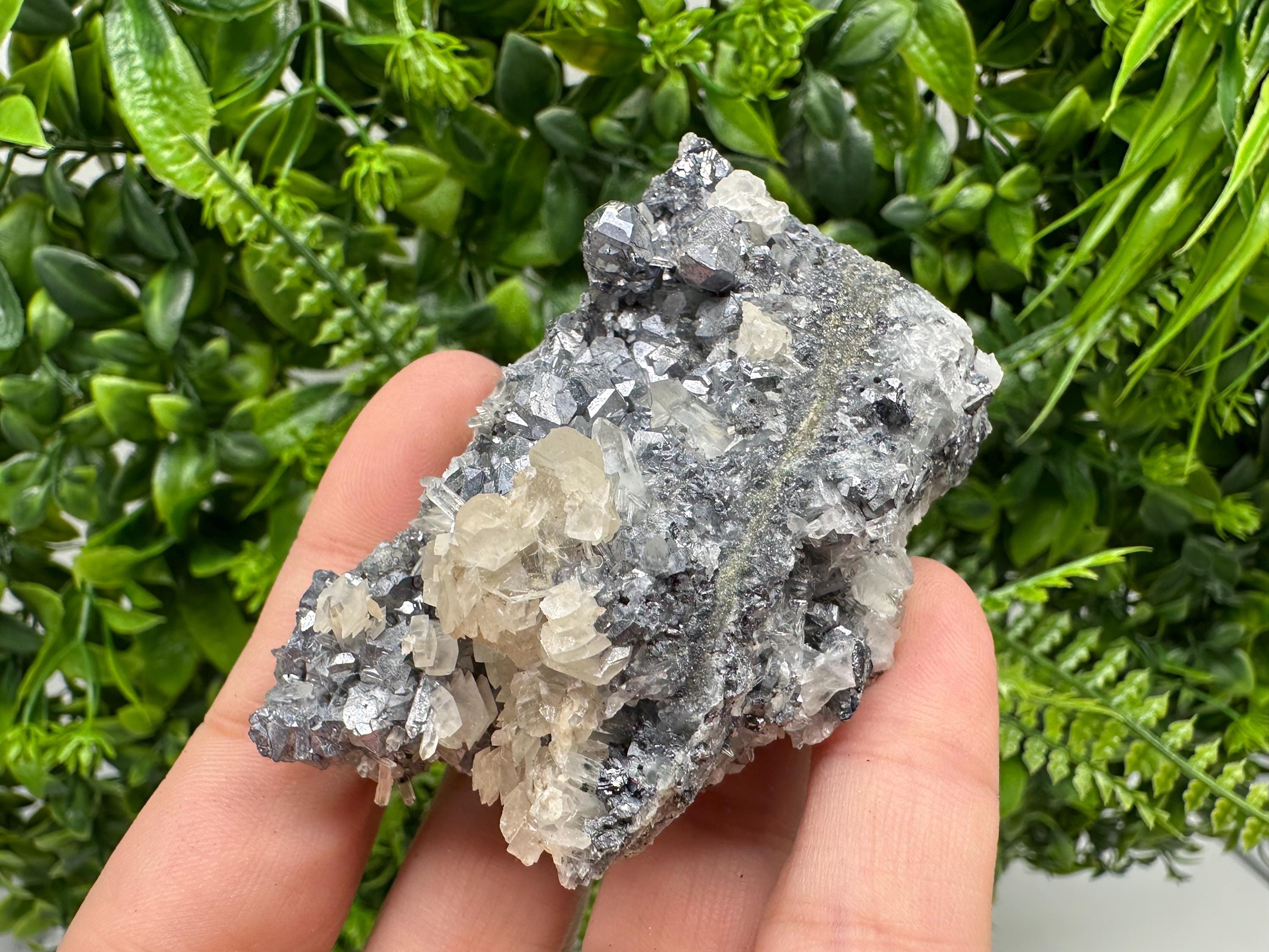 Galena Spinel with Quartz and Calcite, Borieva Mine Mineral Specimen