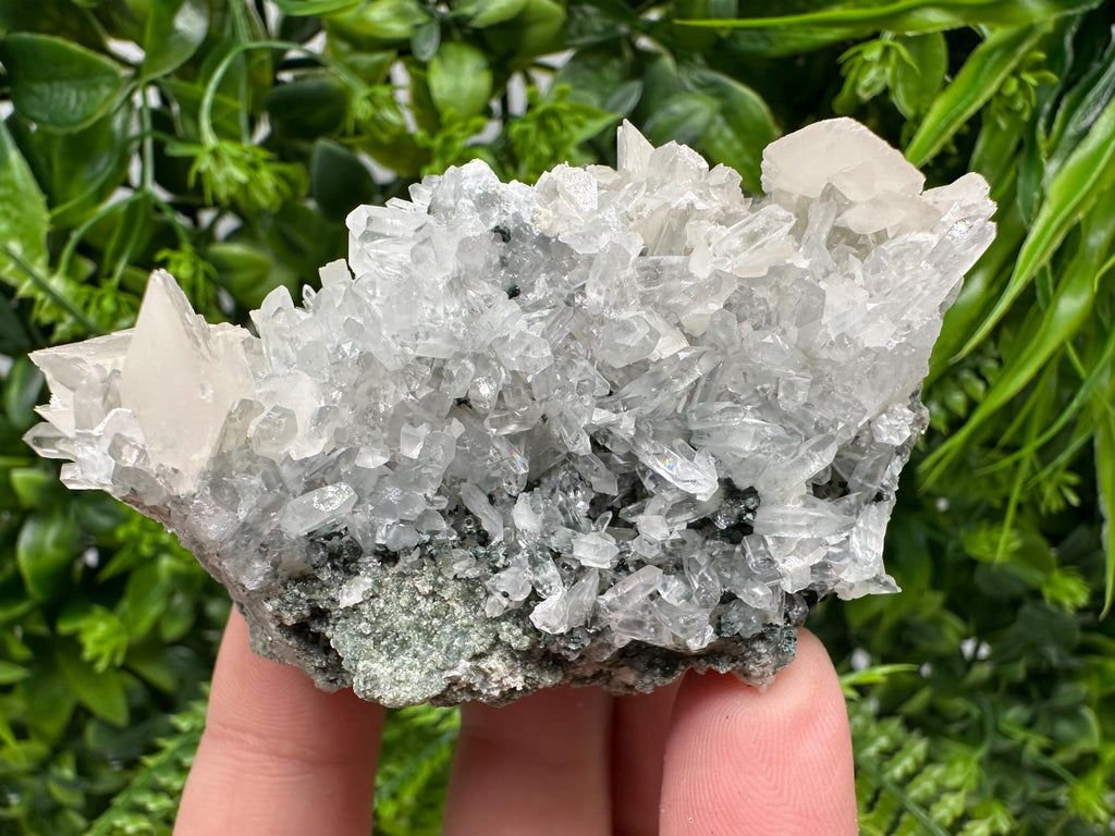 Calcite Quartz on Chlorite Matrix, Bulgaria Mineral Specimen