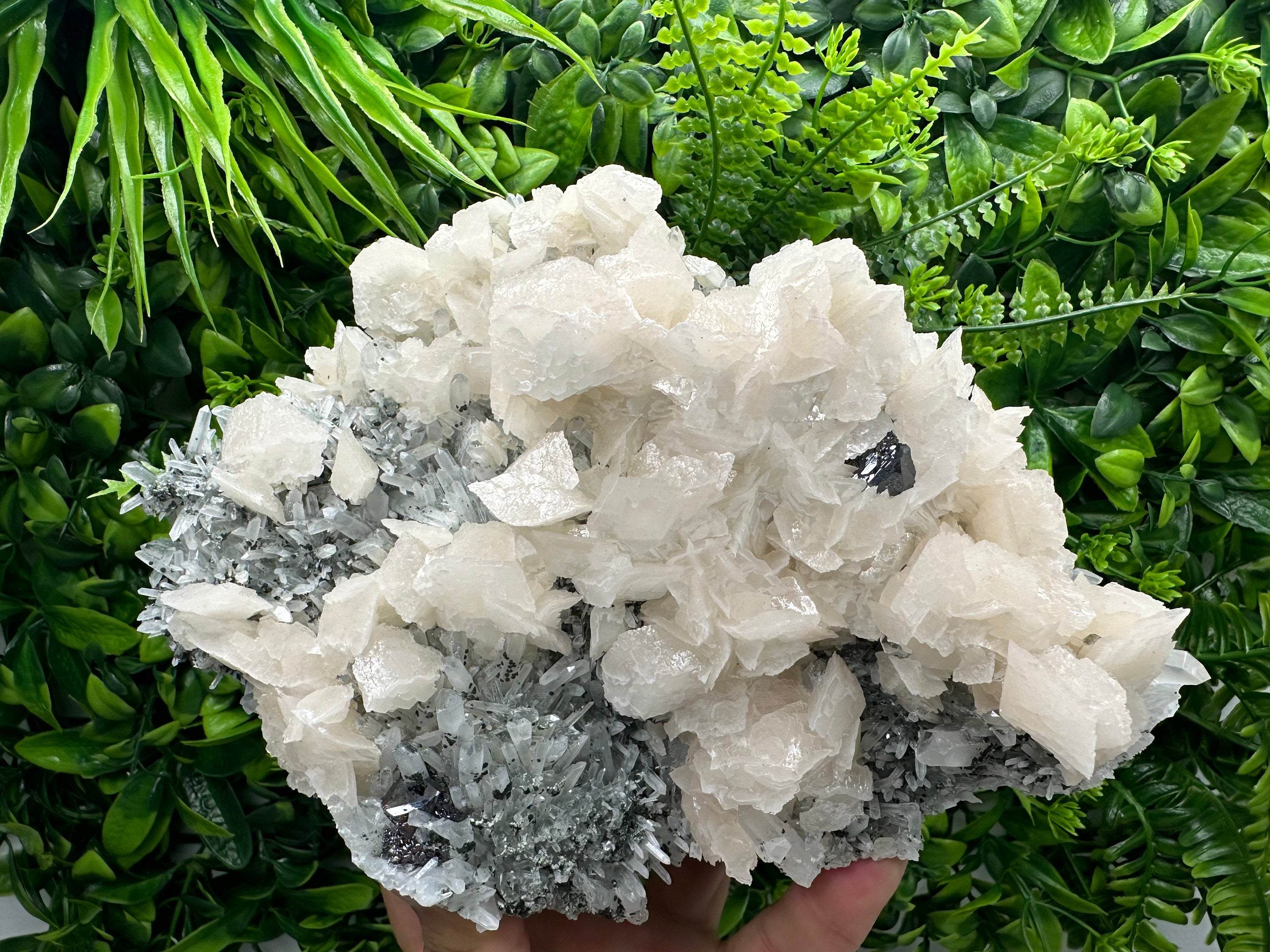 Sphalerite Calcite on Quartz, Borieva Mine Mineral Specimen