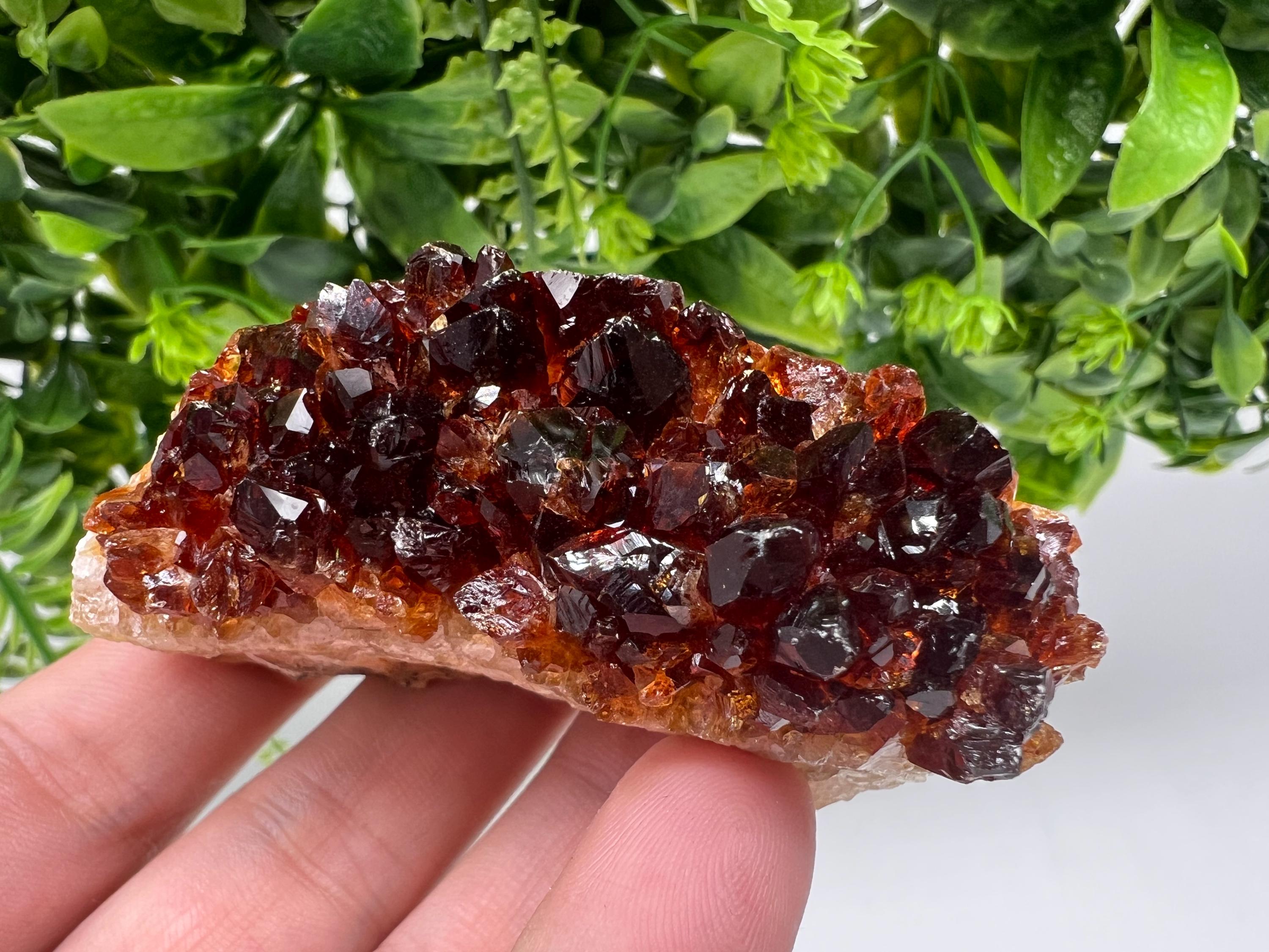 Citrine Crystal Cluster with Hematite Inclusions, Brazil Mineral Stone