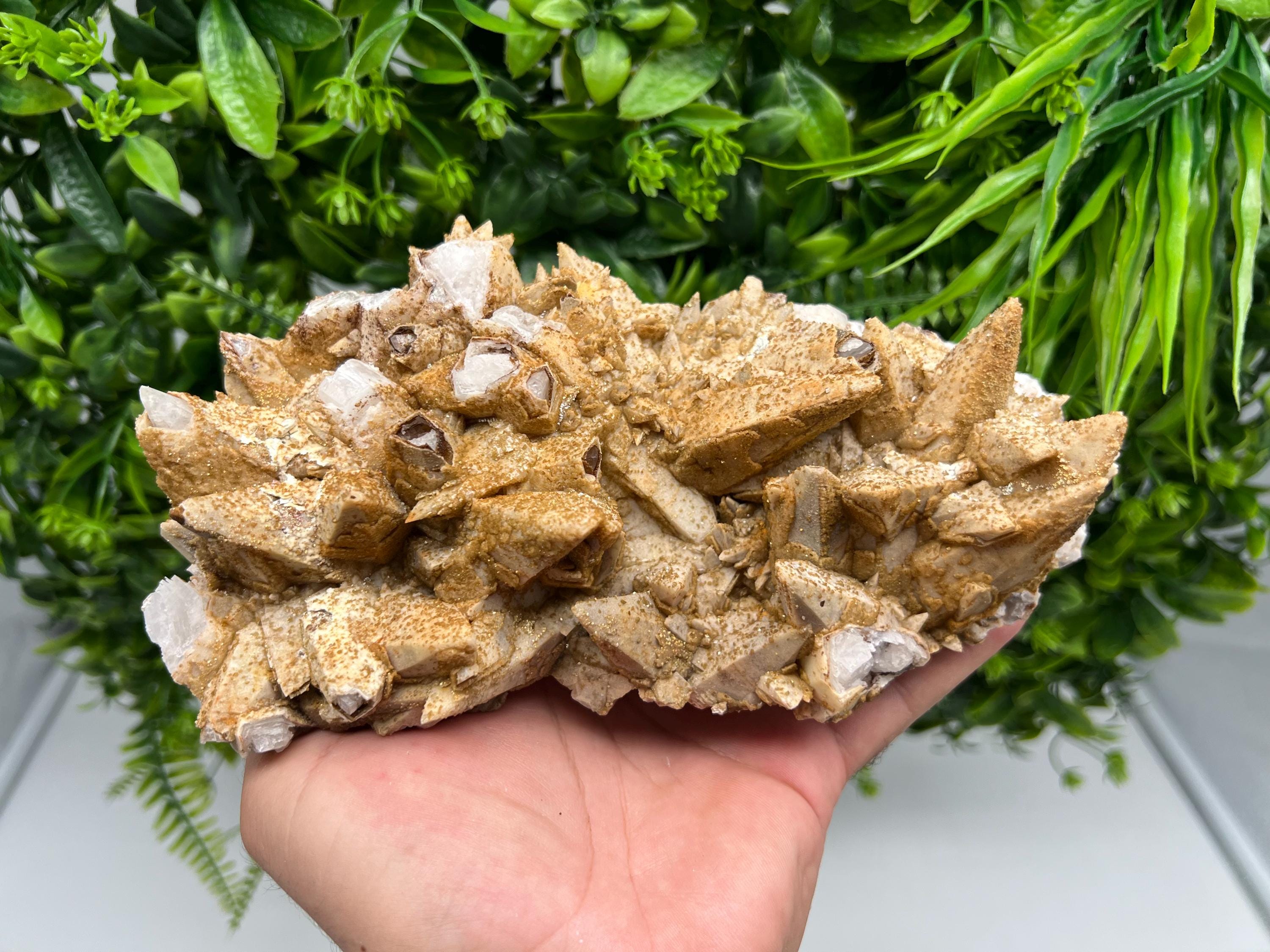 Stunning Brown Rhodochrosite on Calcite,Chalcedony,from Djurcovo mine,Bulgaria,natural collection mineral specimen,home decor crystal,gift