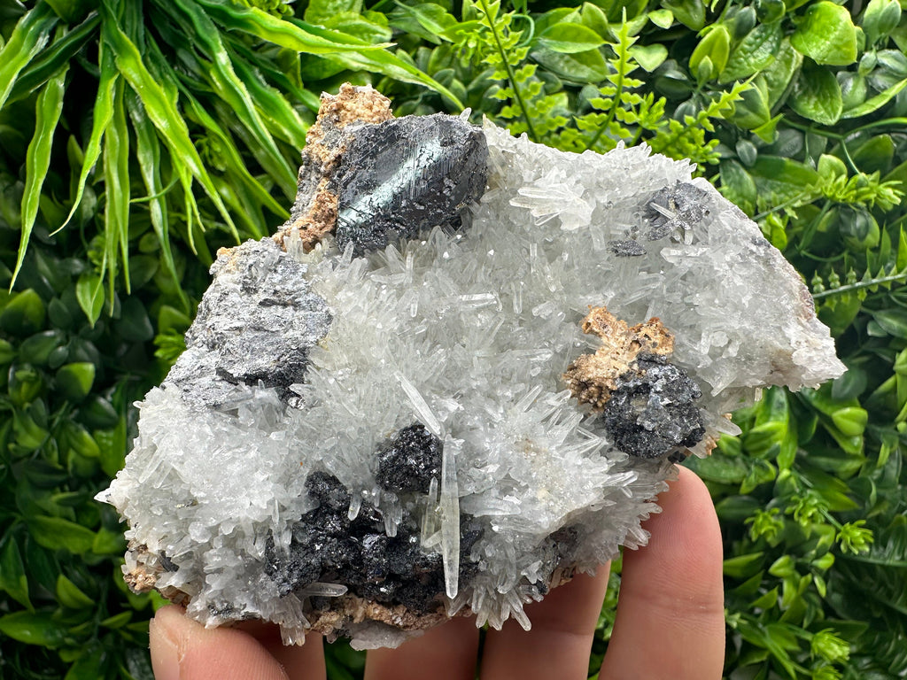 Sphalerite on Green Quartz: Natural Mineral Souvenir from Bulgaria