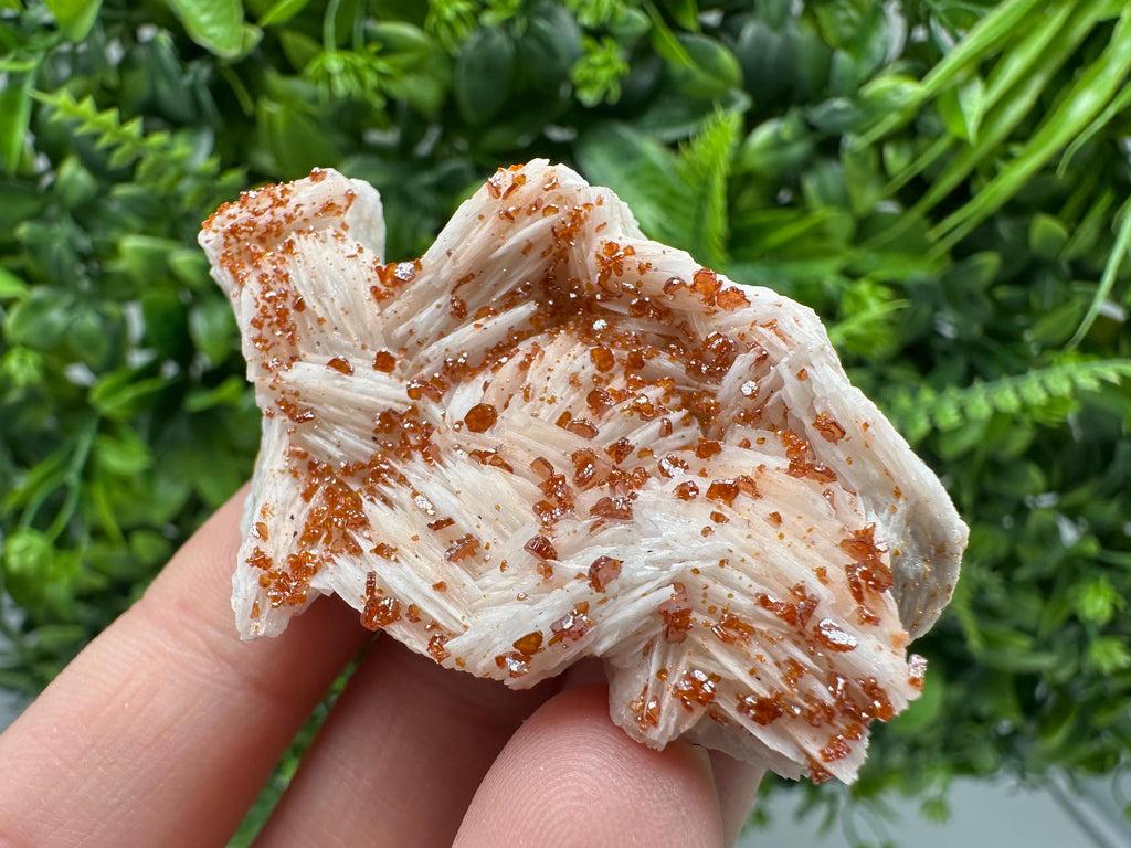 Red Vanadinite on Barite, Moroccan Crystal Specimen