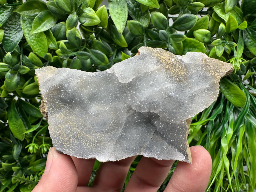 Blue Chalcedony Quartz with Chlorite Inclusions, Bulgarian Mineral Specimen