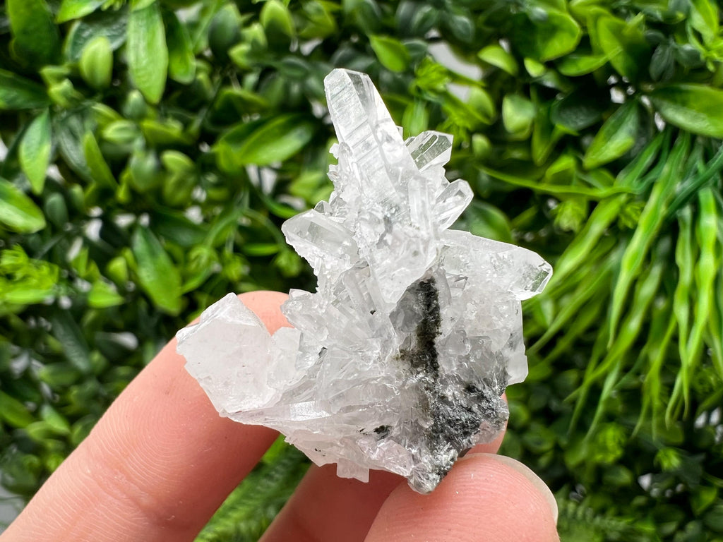 Calcite on Quartz Crystal: Borieva Mine, Bulgaria