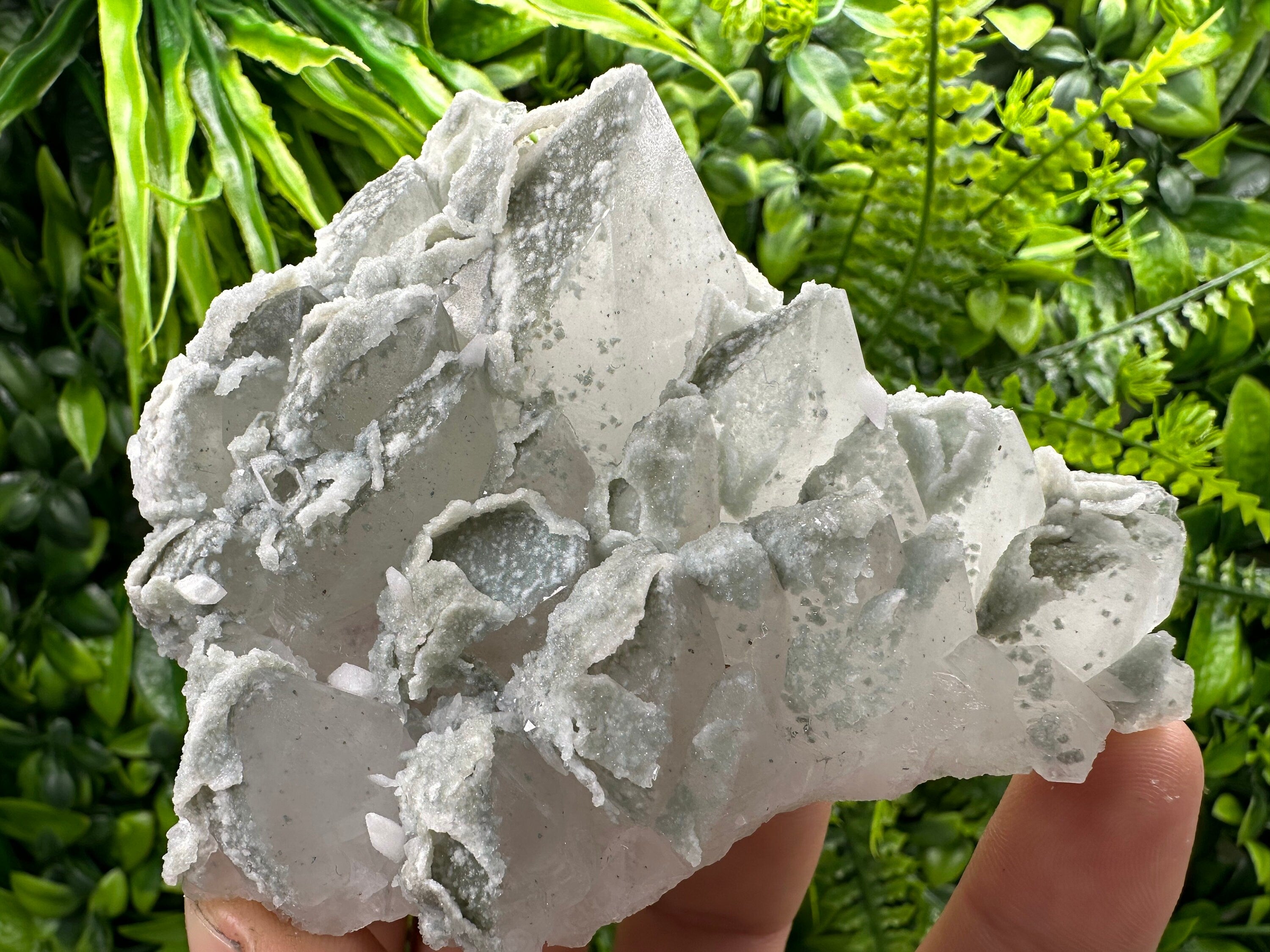 Quartz with Chalcedony and Chlorite: Natural Crystal Decor