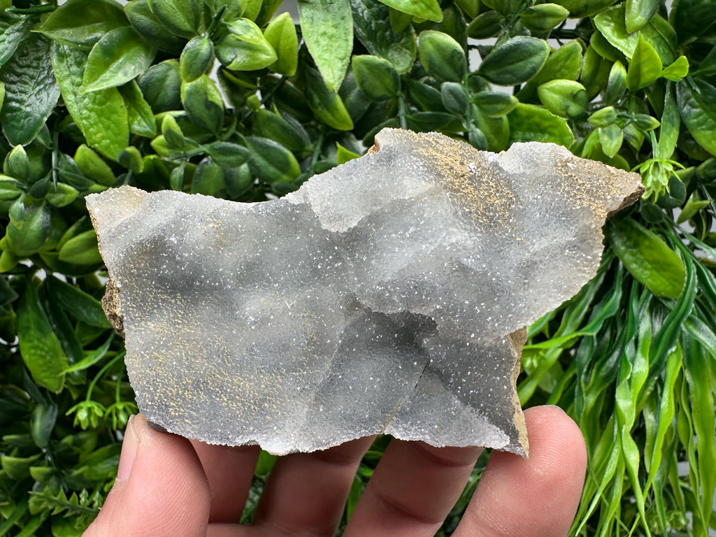 Blue Chalcedony Quartz with Chlorite Inclusions, Bulgarian Mineral Specimen