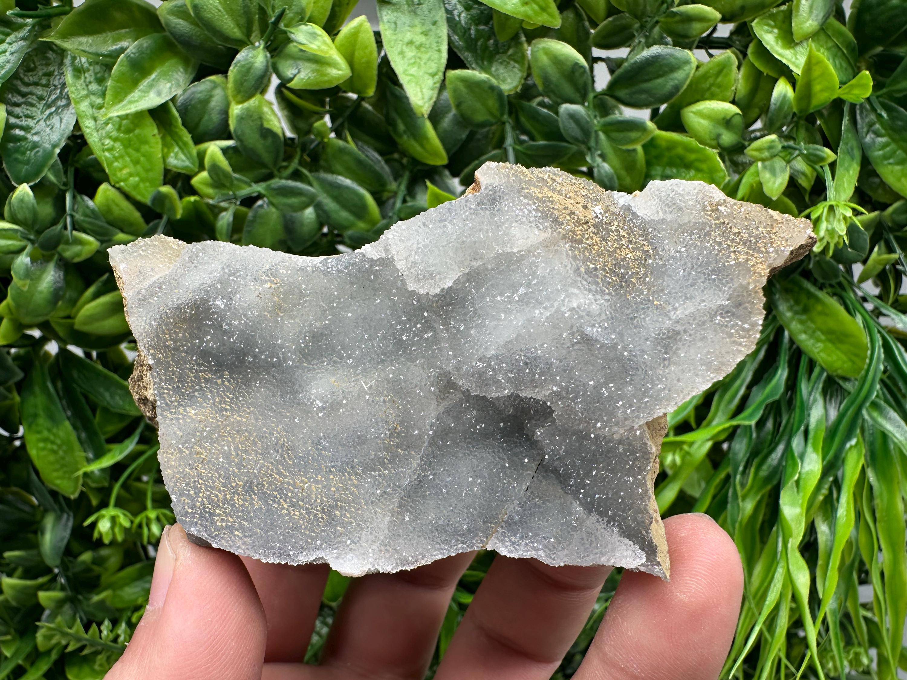 Blue Chalcedony Quartz with Chlorite Inclusions, Bulgarian Mineral Specimen