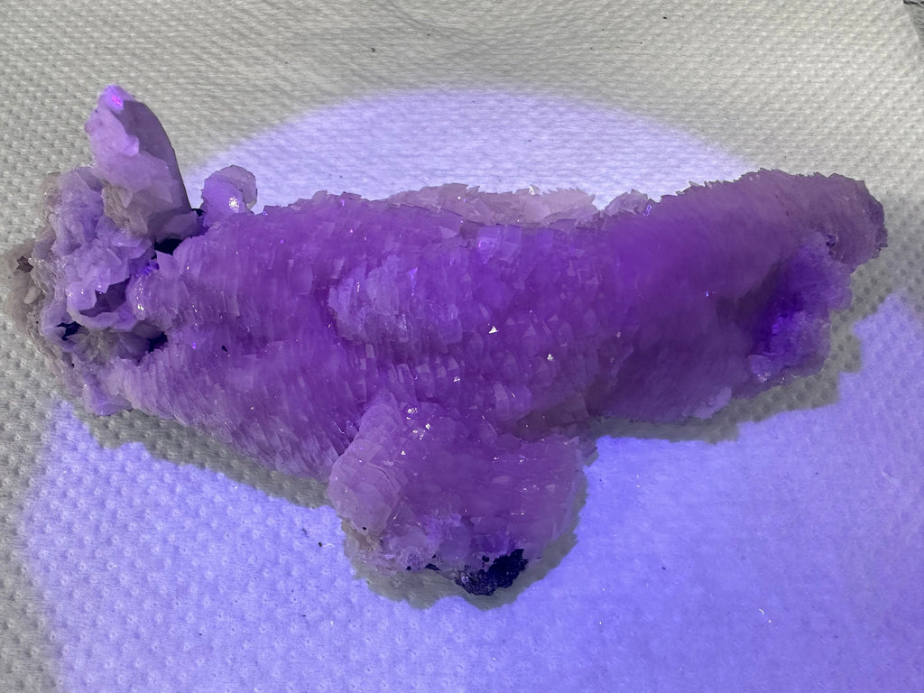 UV Fluorescent Calcite on Quartz, Bulgaria Mineral Specimen