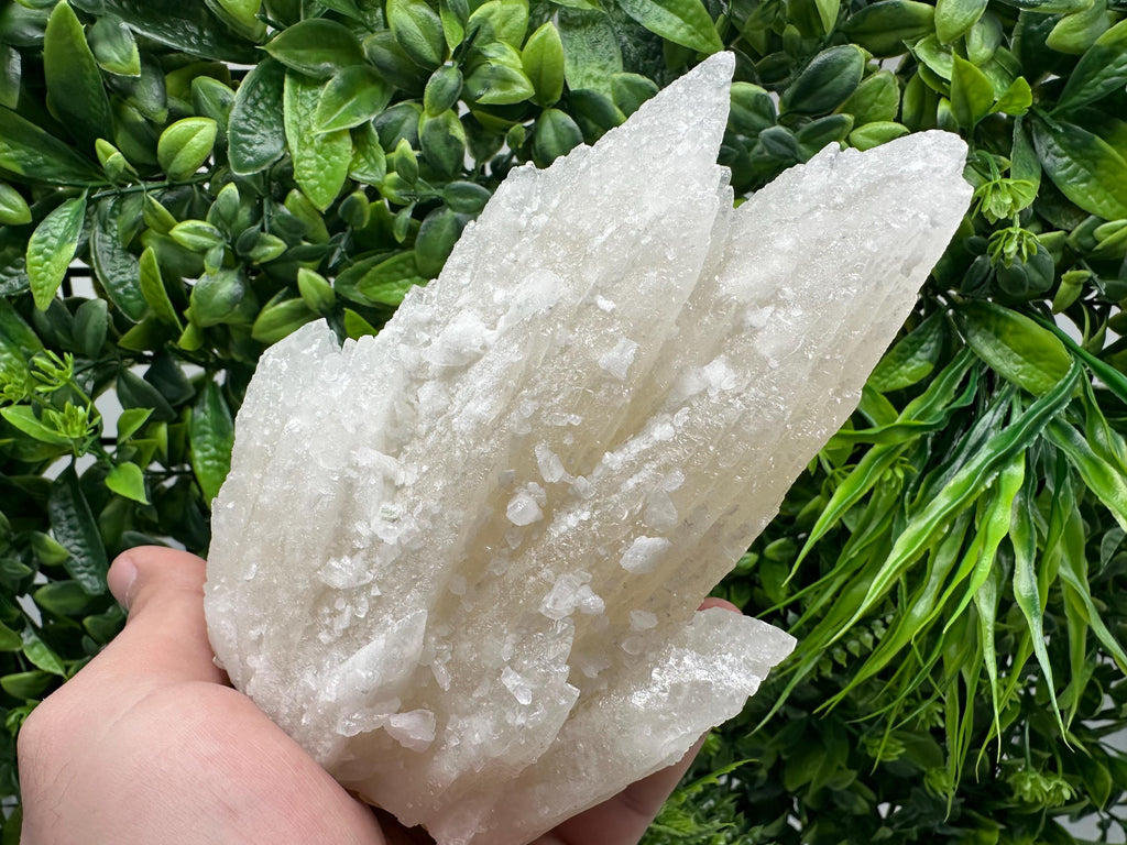 Calcite on Green Quartz: Rare Healing Crystal from Bulgaria