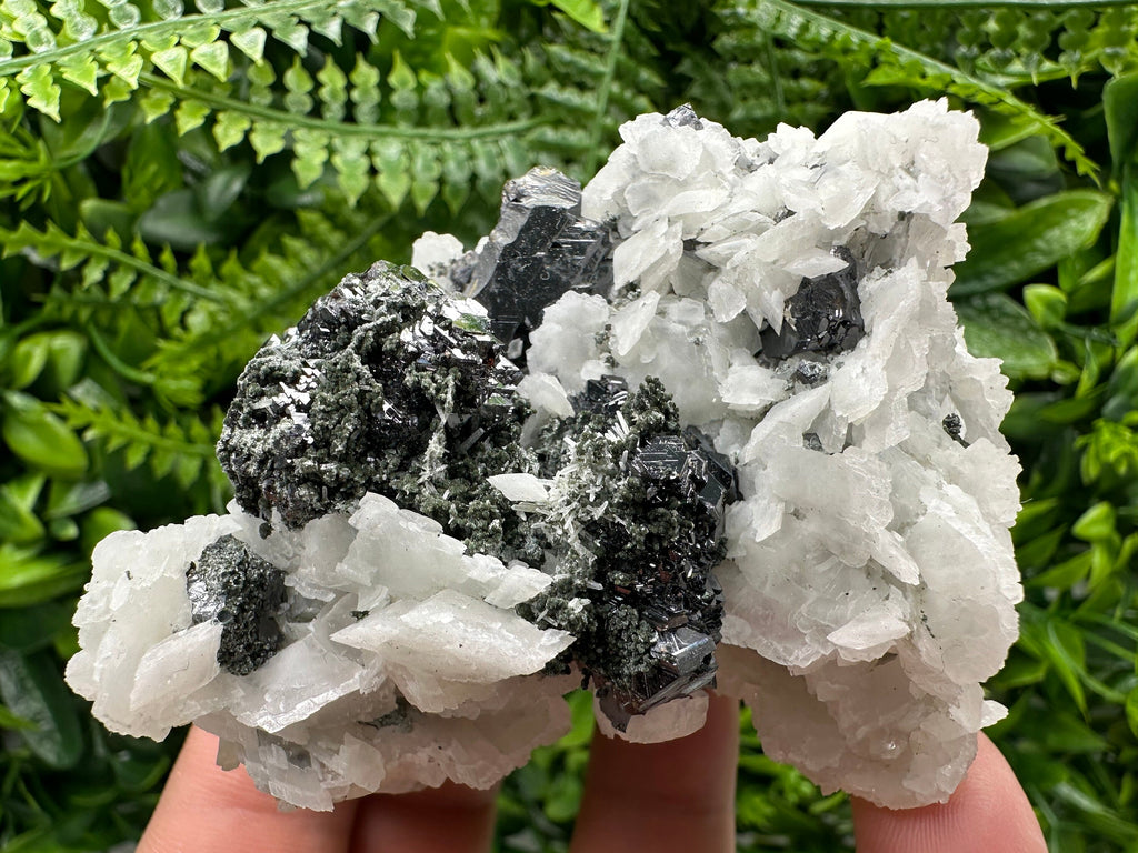 Sphalerite with Calcite and Quartz, Bulgaria Mineral Specimen