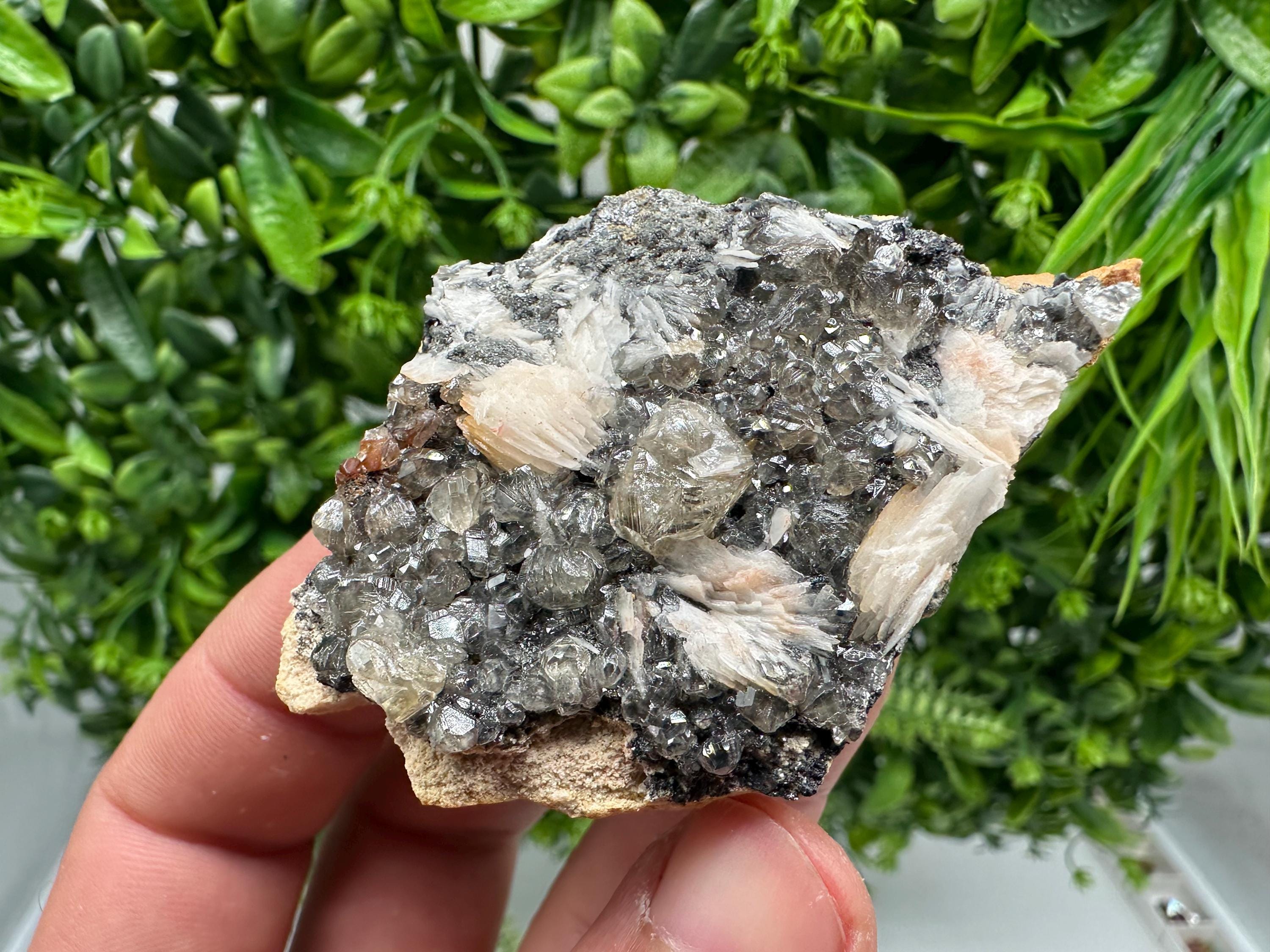 Wonderful Baryte with Cerussite on Galena from Morocco,Crystal, Mineral,Specimen,Cluster,Crystals,Barite Crystal,Cerussite Crystal,Specimen