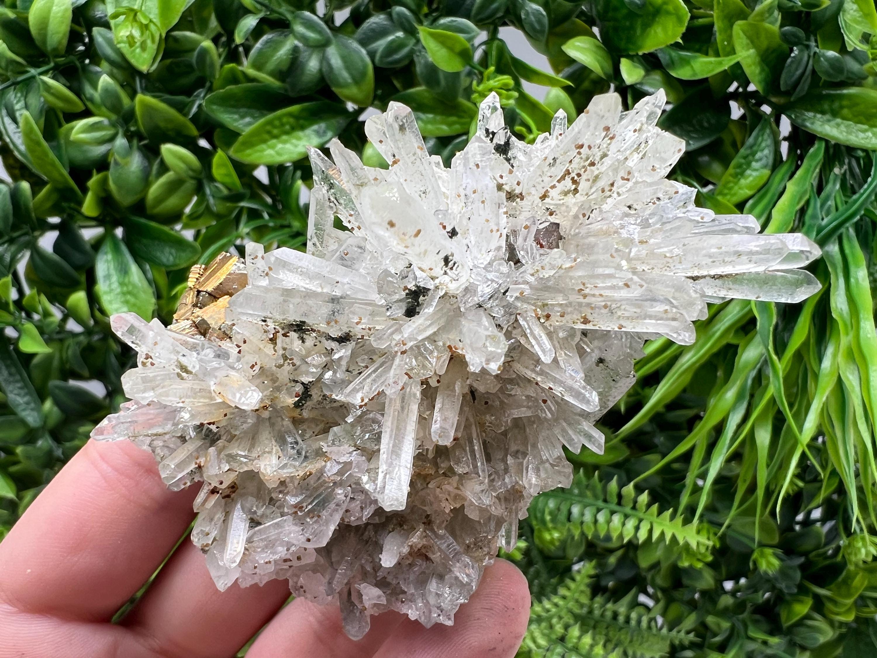 Stunning Pyrite on Quartz,Calcite from Borieva mine,Madan,Bulgaria,natural,collectible mineral specimen,home decor stone,collection crystal