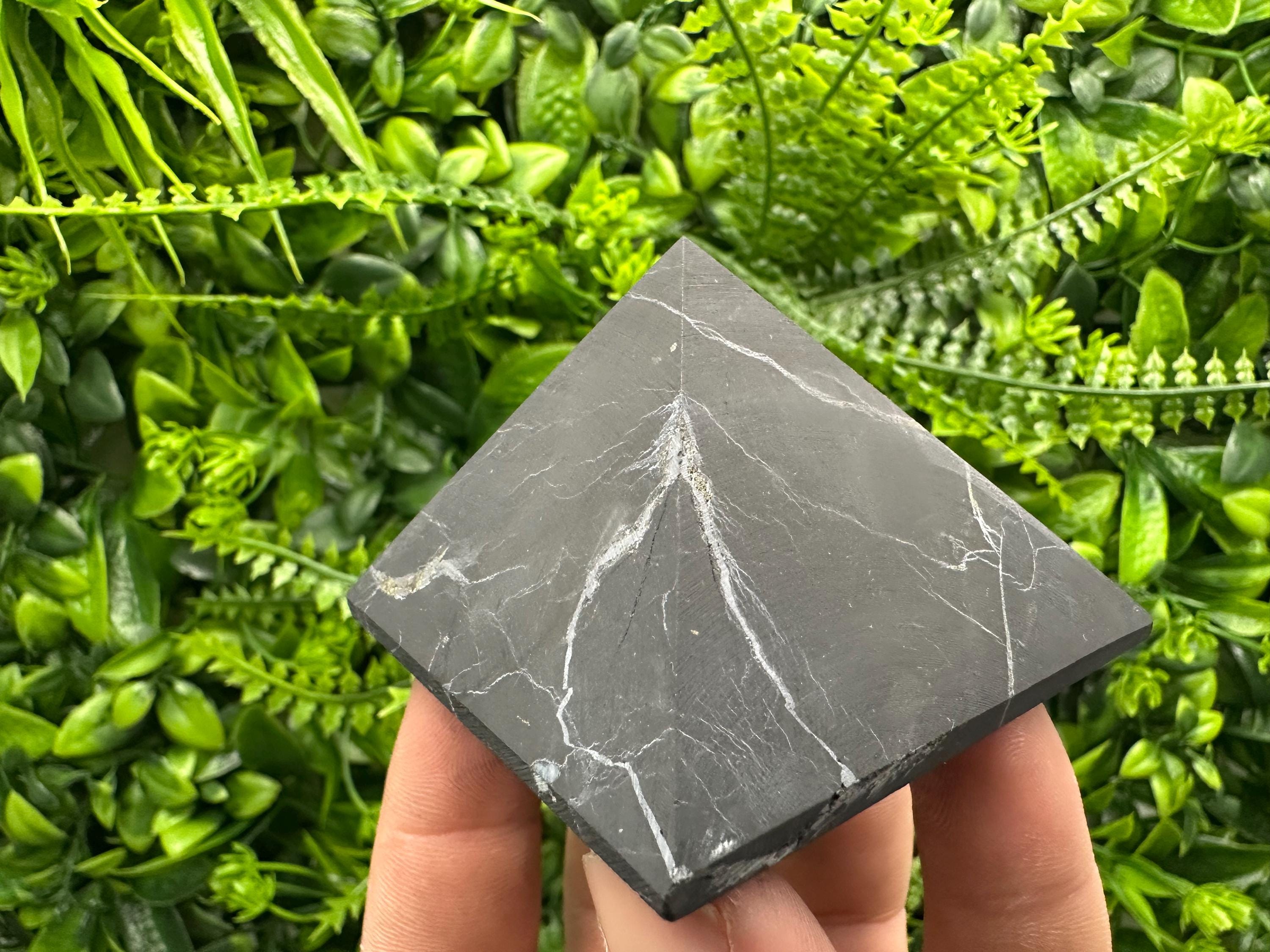 Shungite Pyramid (6cm): EMF & 5G Protection, Healing Crystal
