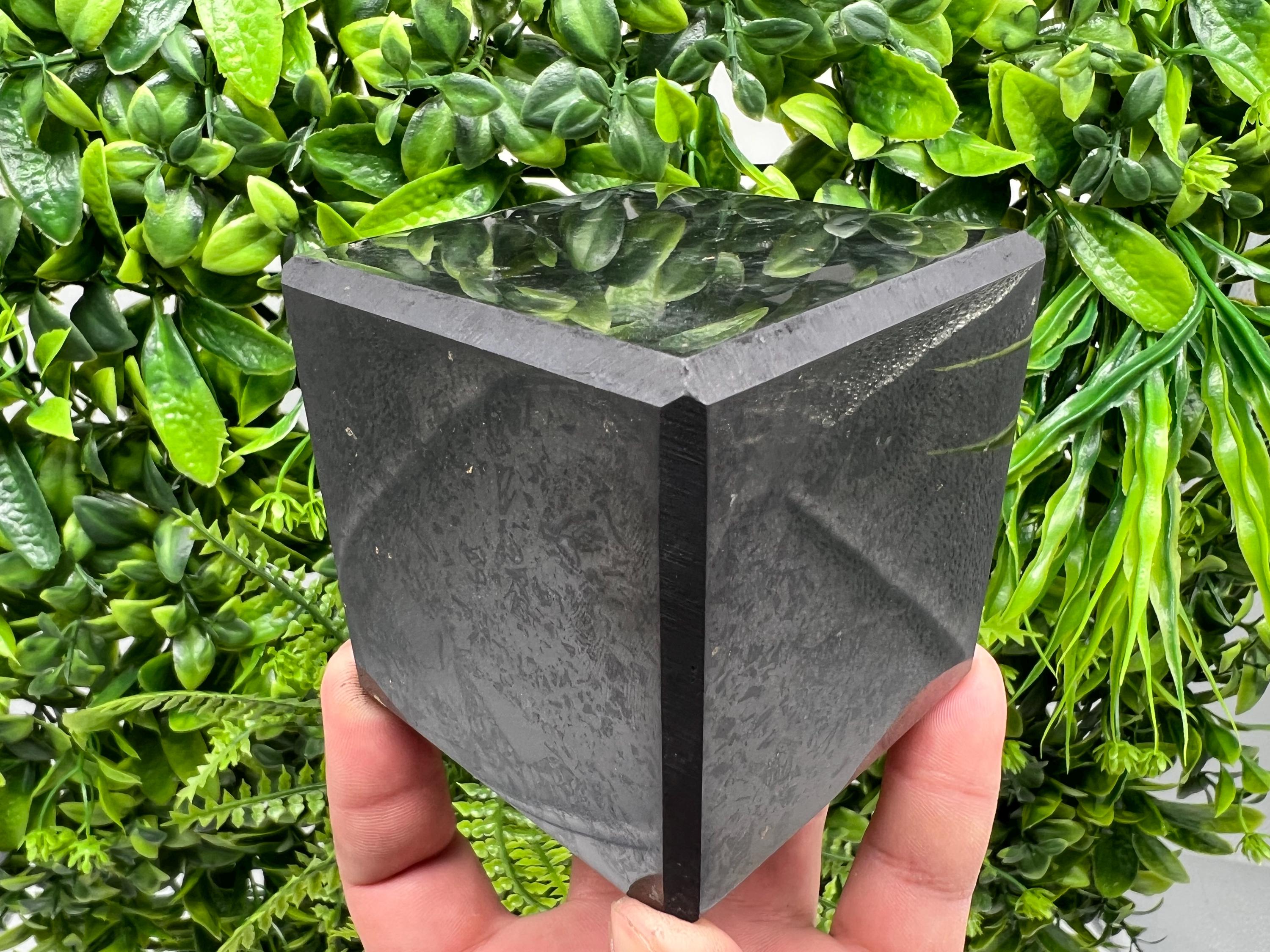 7cm Shungite Cube: Polished EMF Protection Crystal