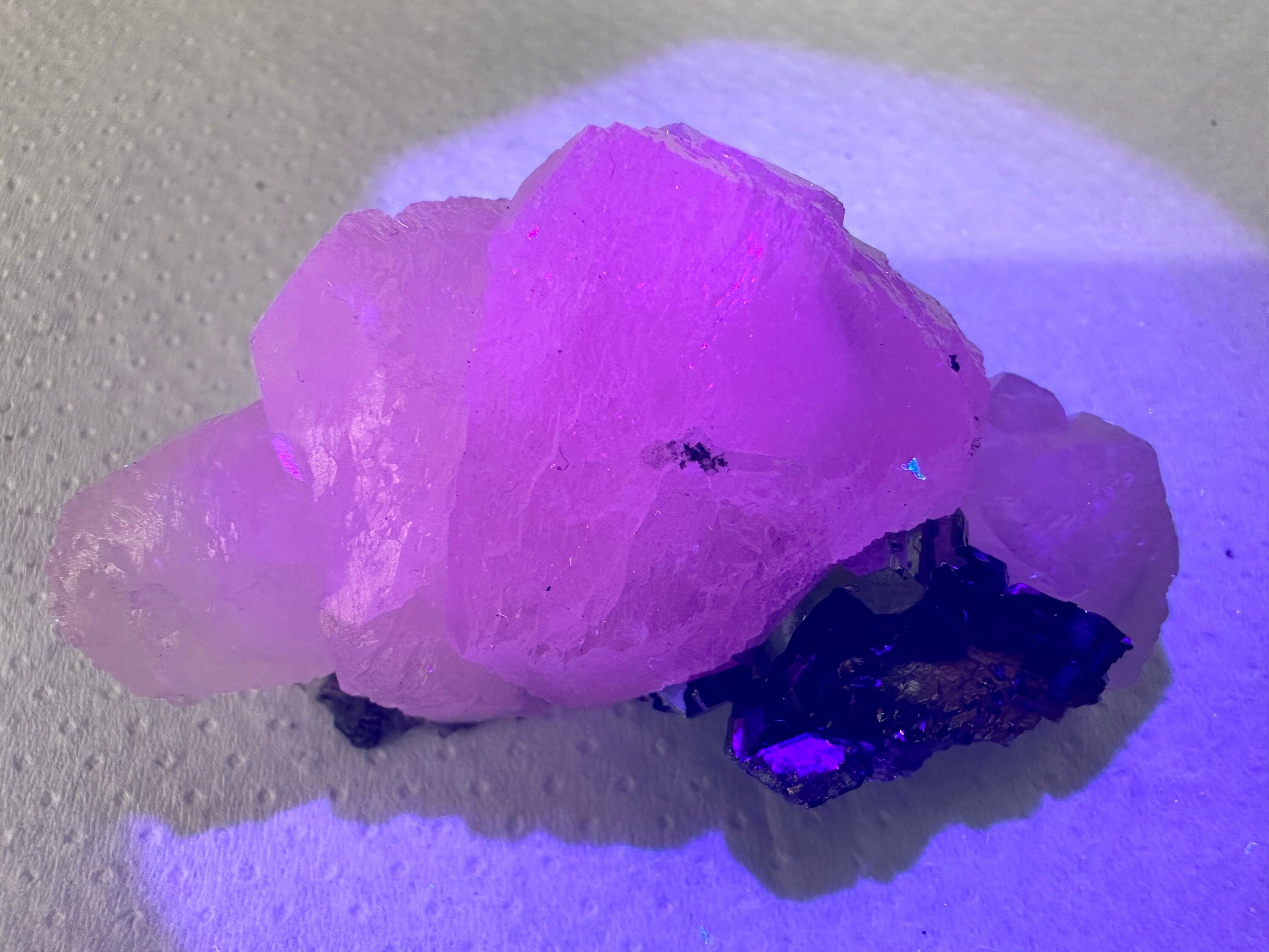 Fluorescent Calcite with Galena, Borieva Mine Crystal, Bulgaria