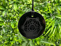 Shungite Aries Zodiac Pendant Necklace: EMF Protection Healing Stone