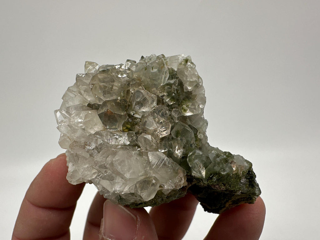 Rare Green Epidote Quartz Crystal Cluster - Eastern Anatolia, Turkey