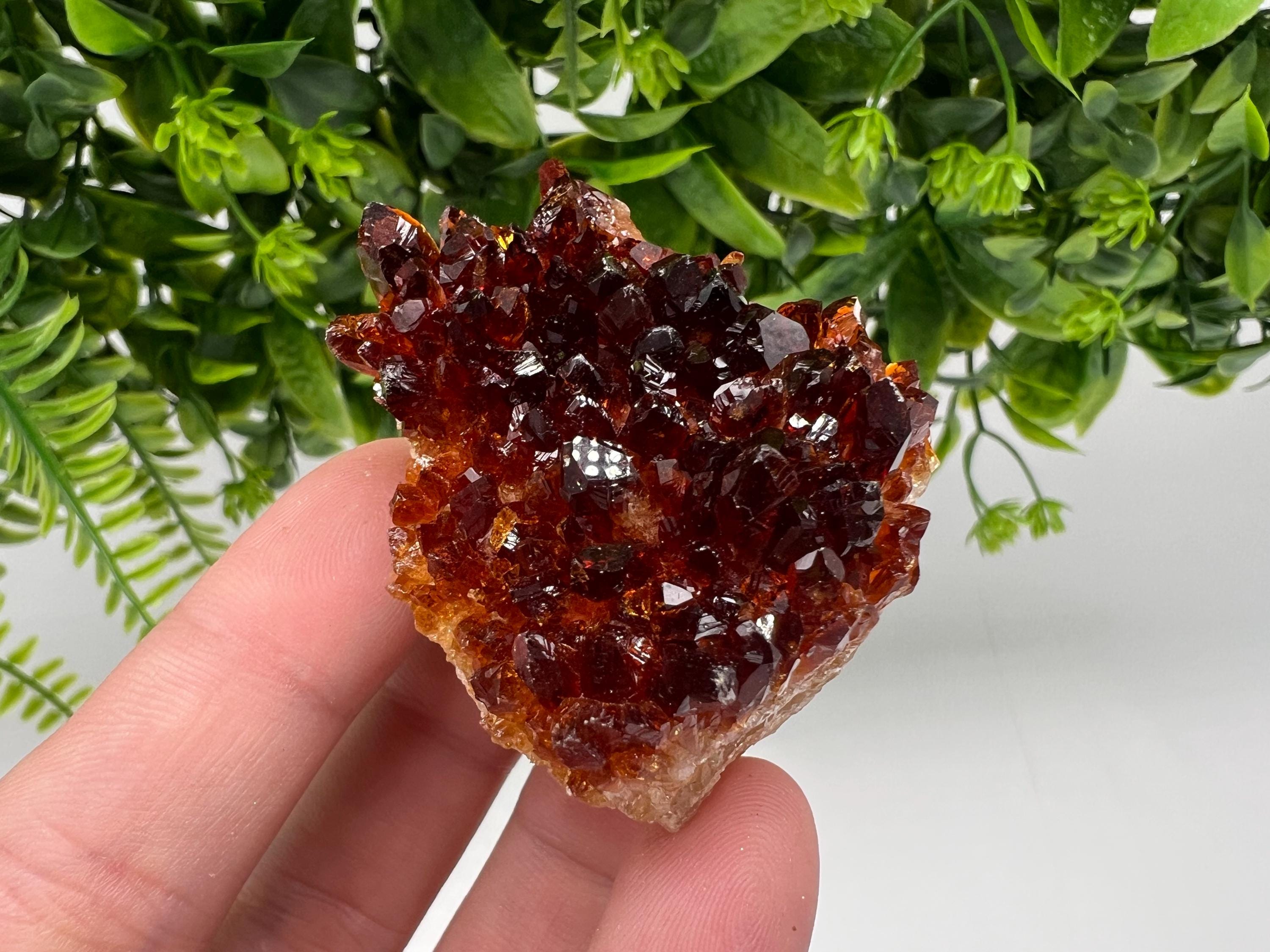 Citrine Crystal Cluster with Hematite Inclusions, Brazil Mineral Stone