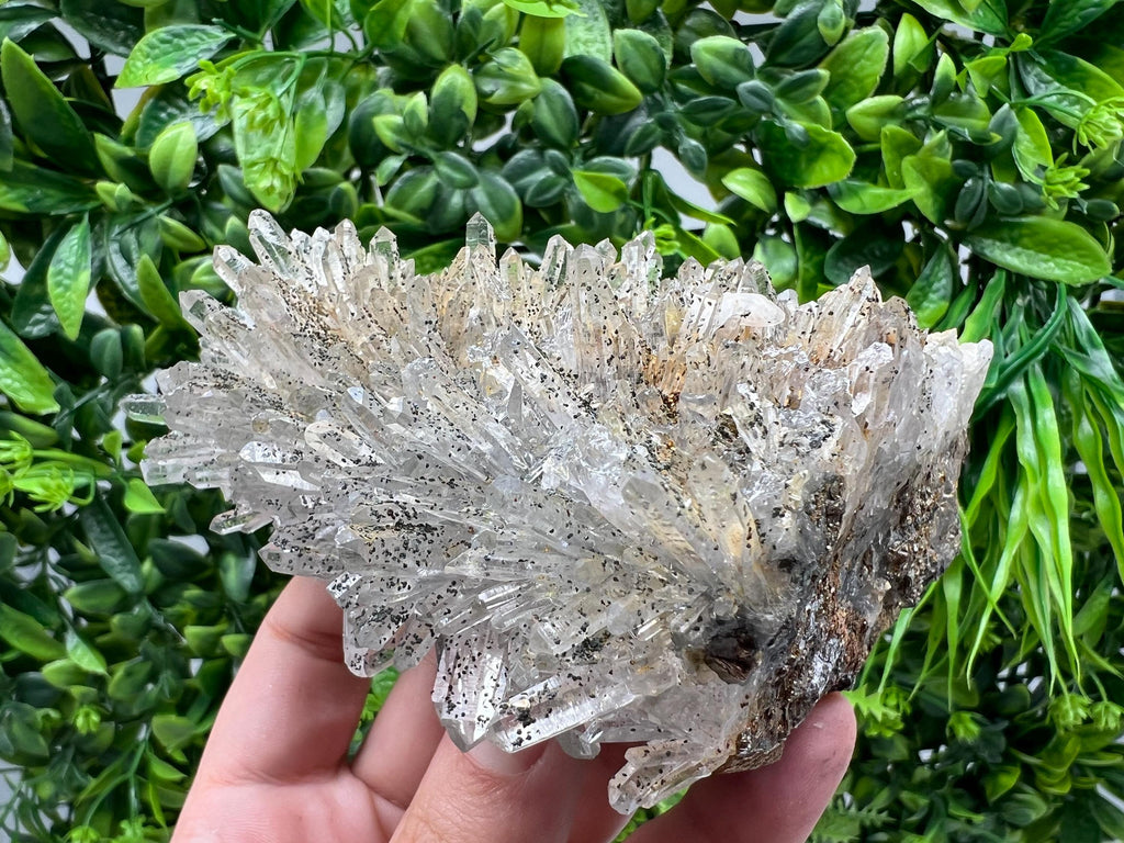 Quartz whit Brown Rhodochrosite from Djurcovo mine,Bulgaria,Quartz,Rhodochrosite cluster,natural mineral,collection crystal,mineral specimen