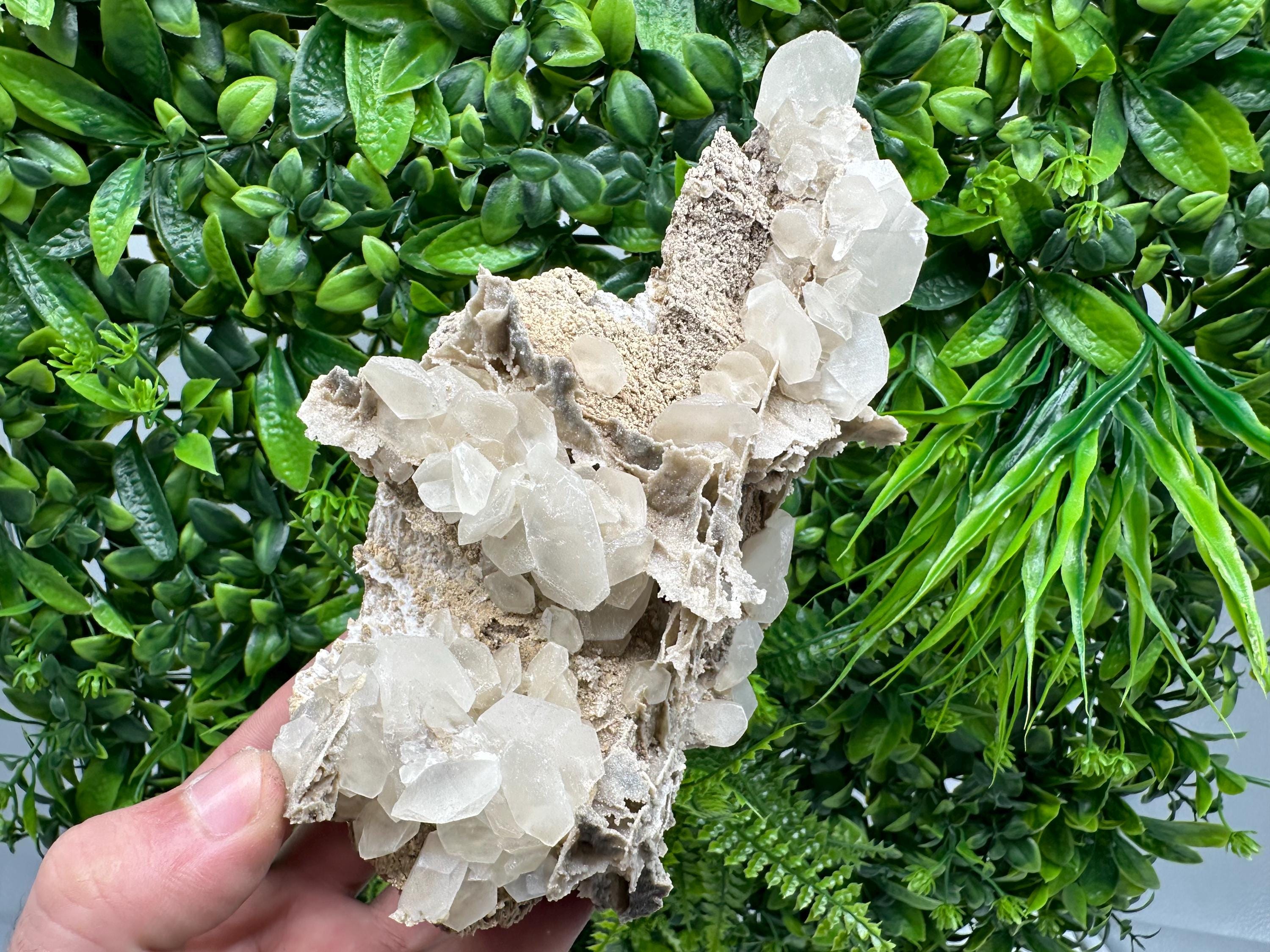 UV Calcite on Aragonite, Bulgaria Mineral Specimen, Rare Crystal