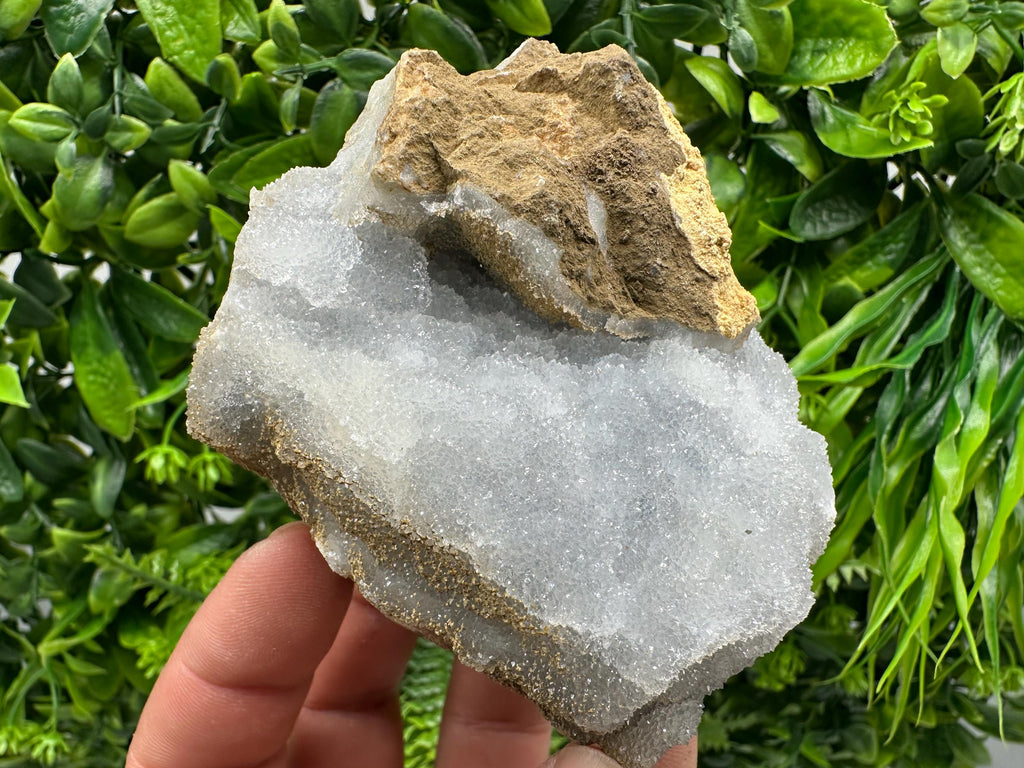 Blue Chalcedony Quartz with Chlorite Inclusions: Bulgarian Crystal Decor