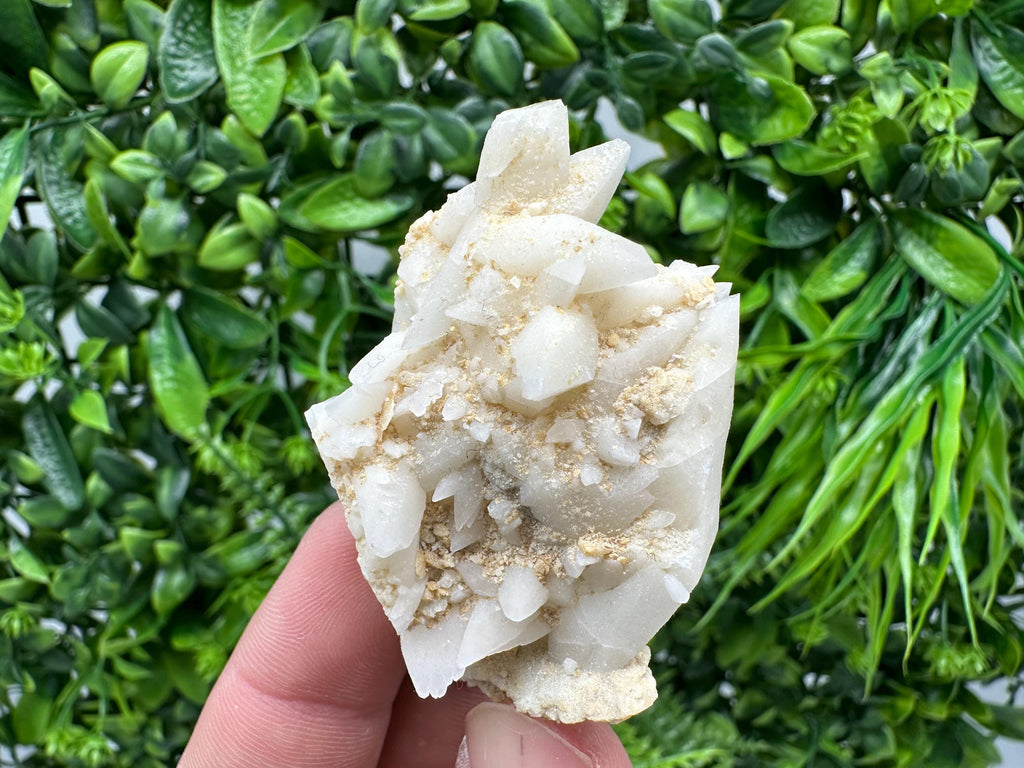 Calcite on Aragonite & Green Quartz: Djurcovo Mine, Bulgaria
