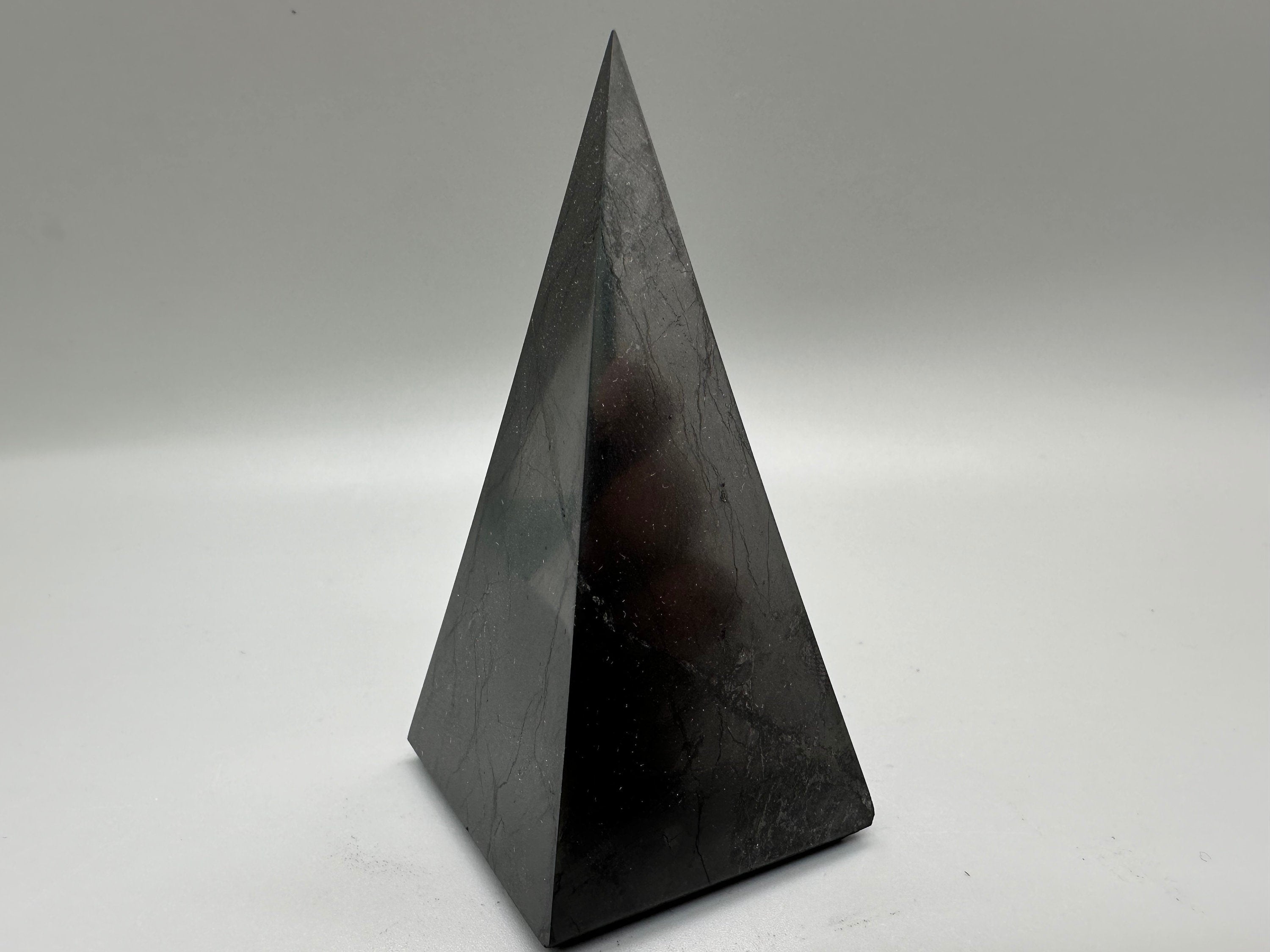 8cm Shungite Pyramid: EMF & 5G Protection, Healing Crystal