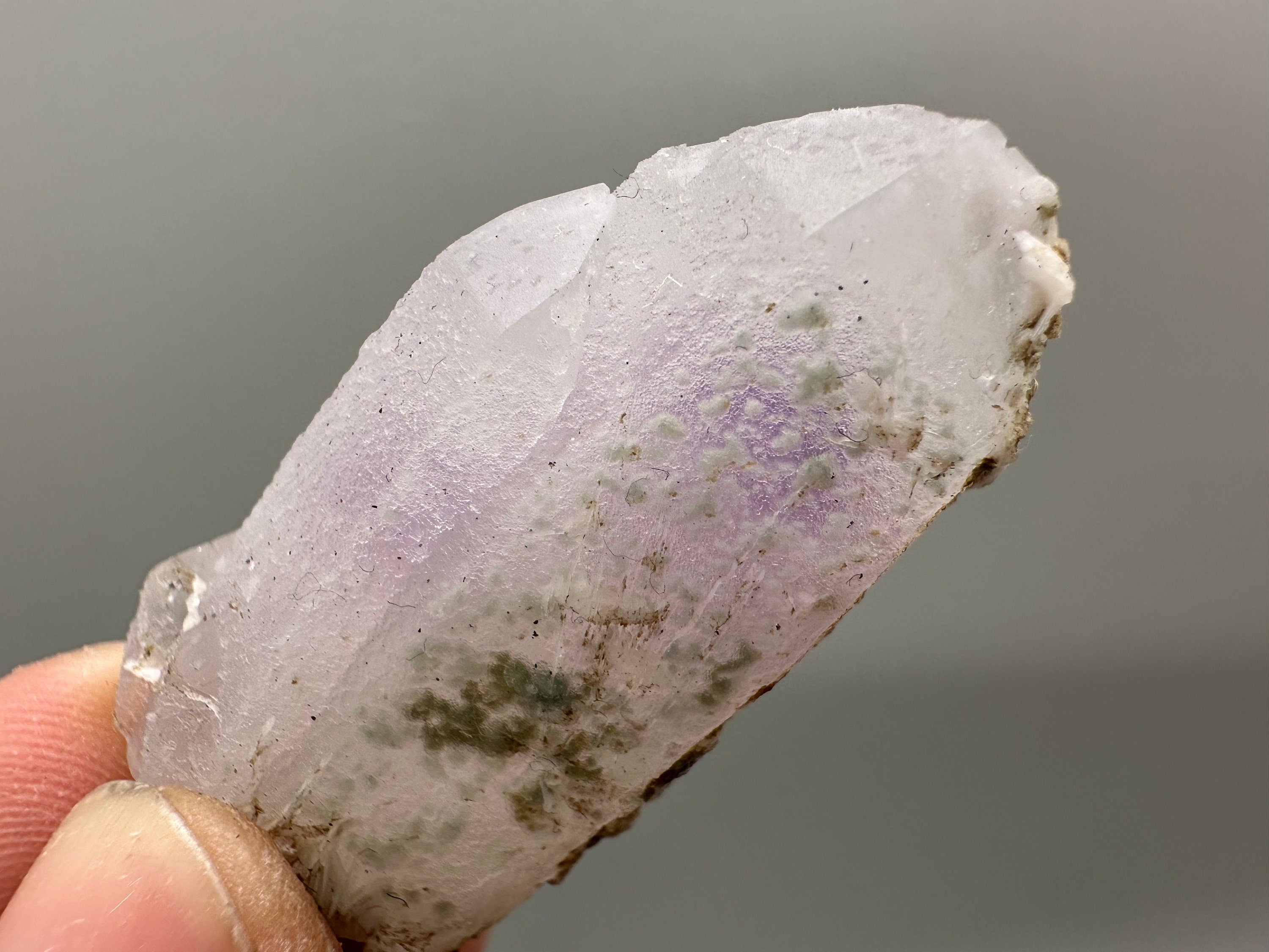 Amethyst Phantom Quartz with Chalcedony and Chlorite Inclusions