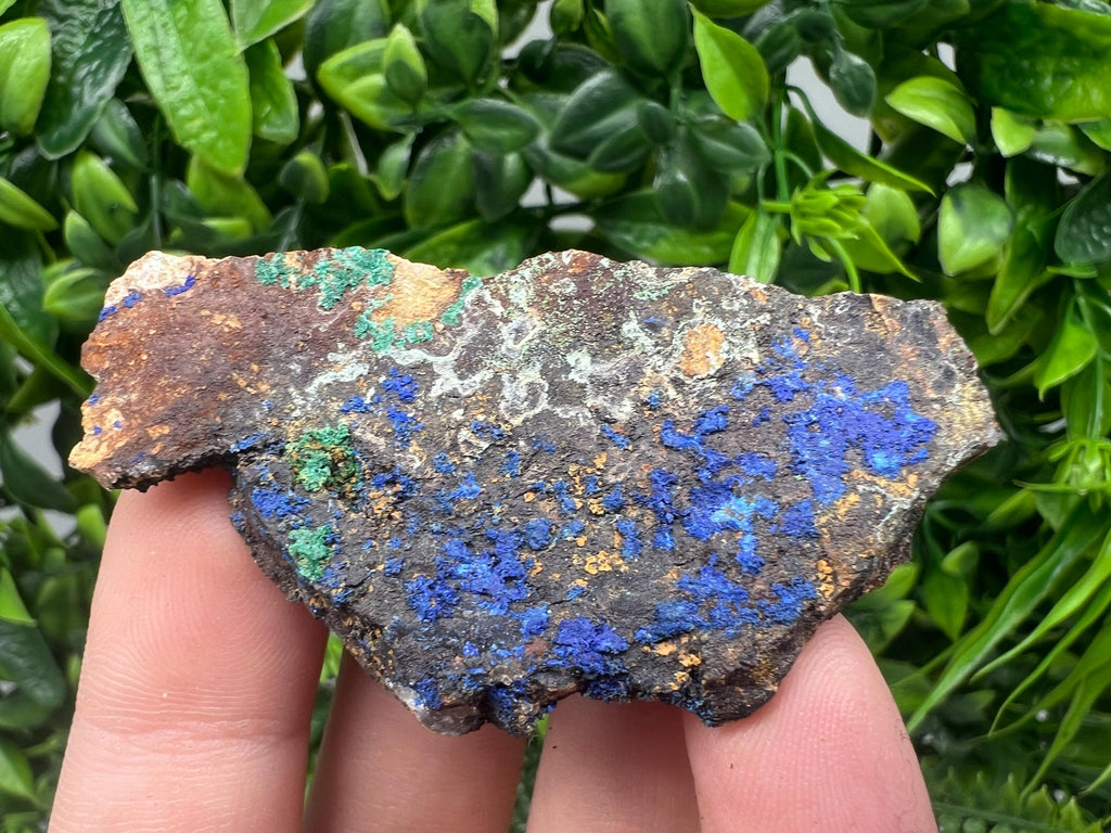 Azurite Malachite Mineral Specimen: Moroccan Blue Green Crystal, Home Decor