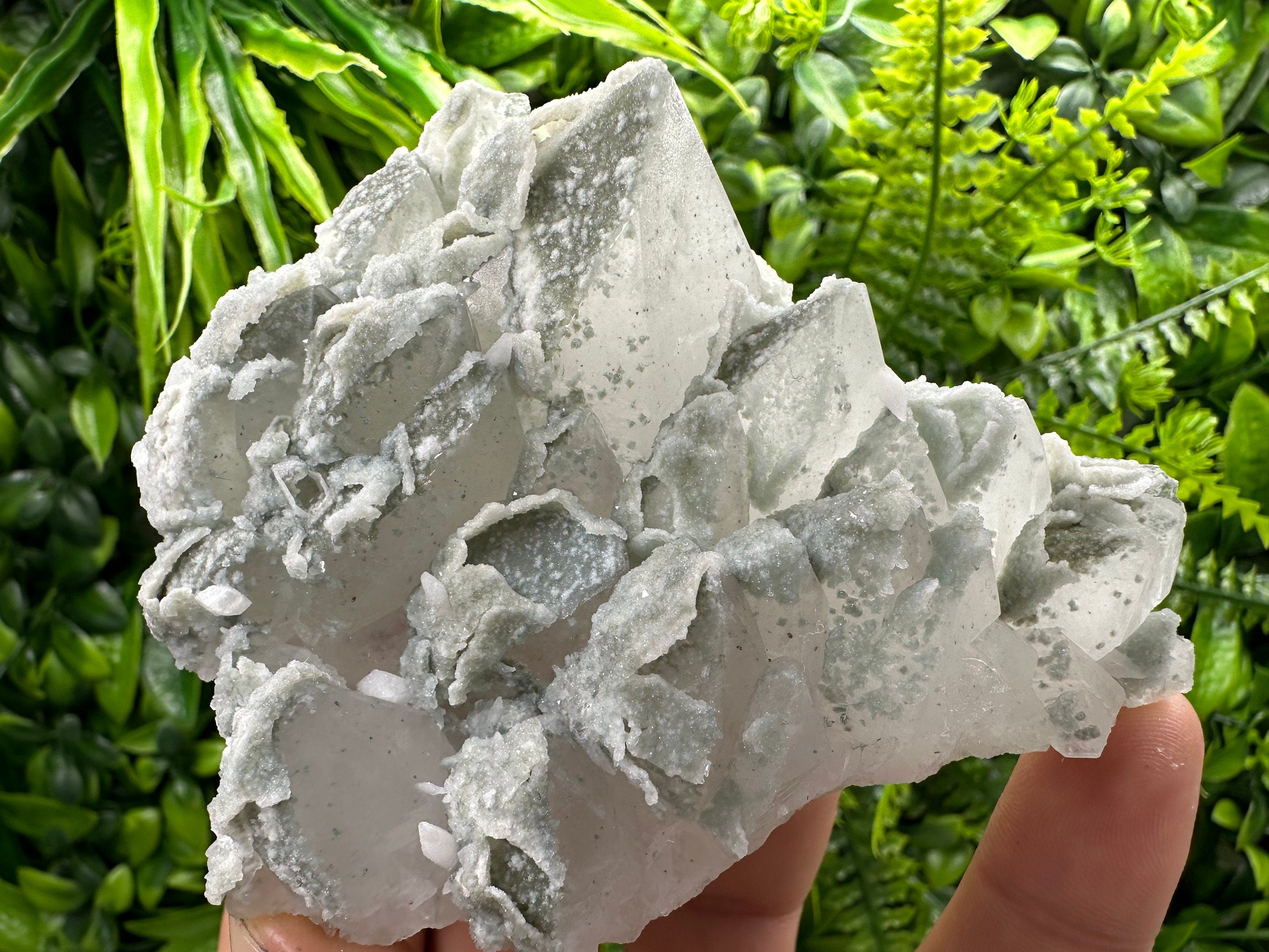 Quartz with Chalcedony and Chlorite: Natural Crystal Decor