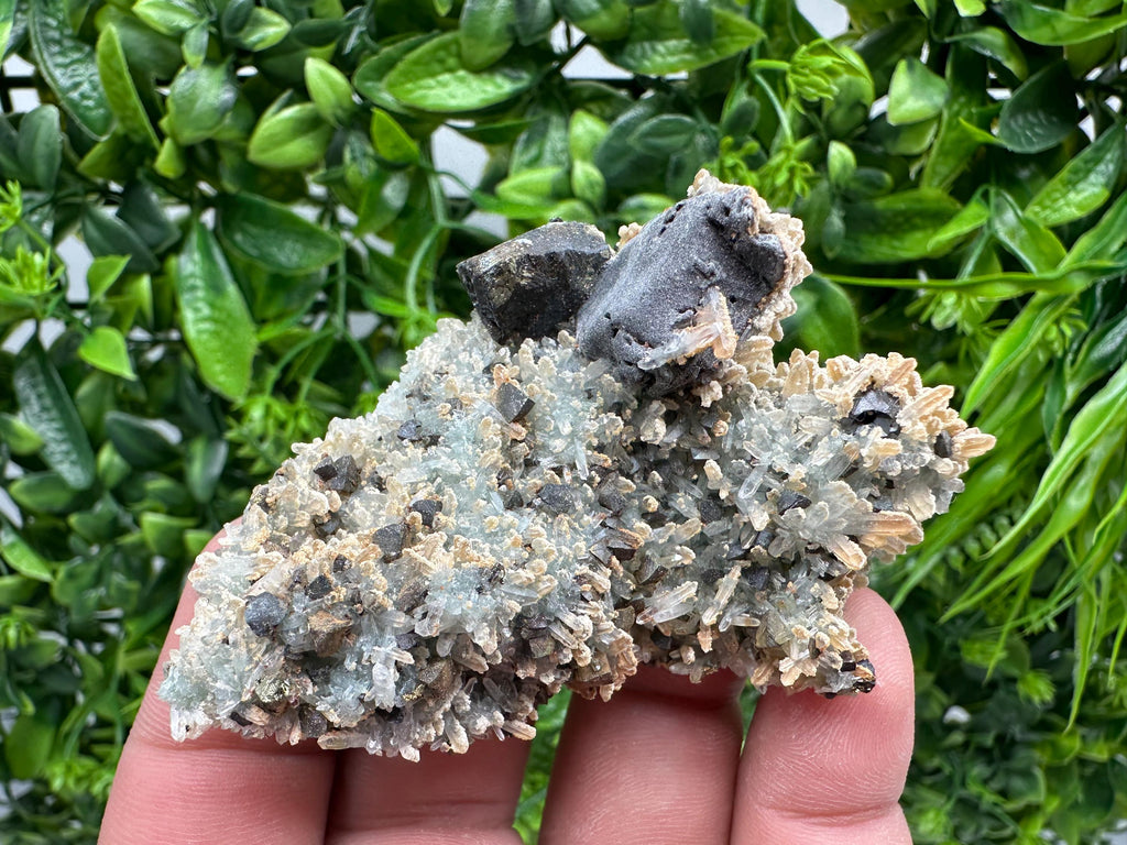 Skeletal Galena with Sphalerite and Calcite - Madan, Bulgaria