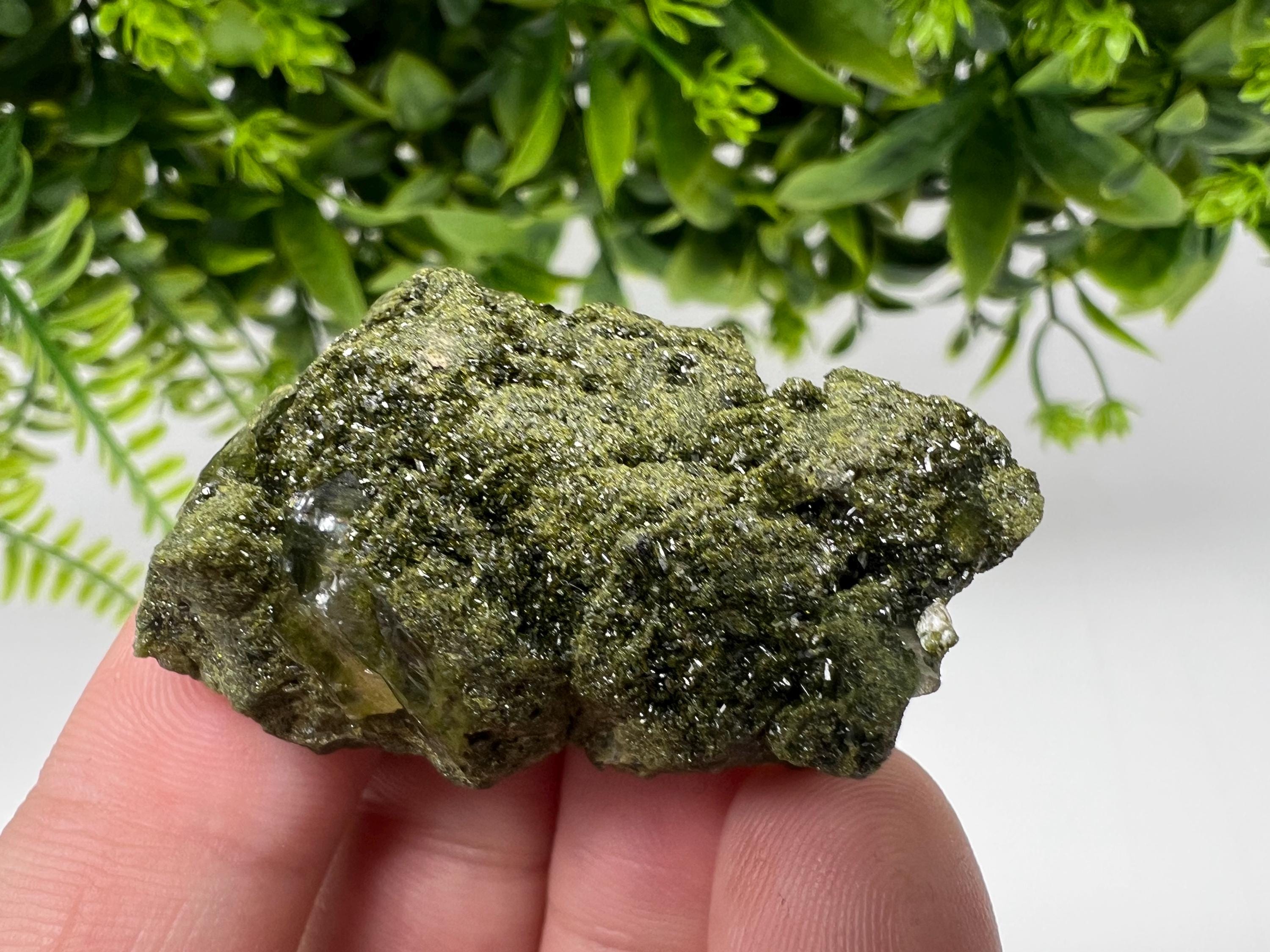 Sparkly Green Epidote with Quartz Crystals, Eastern Anatolian Mineral Decor