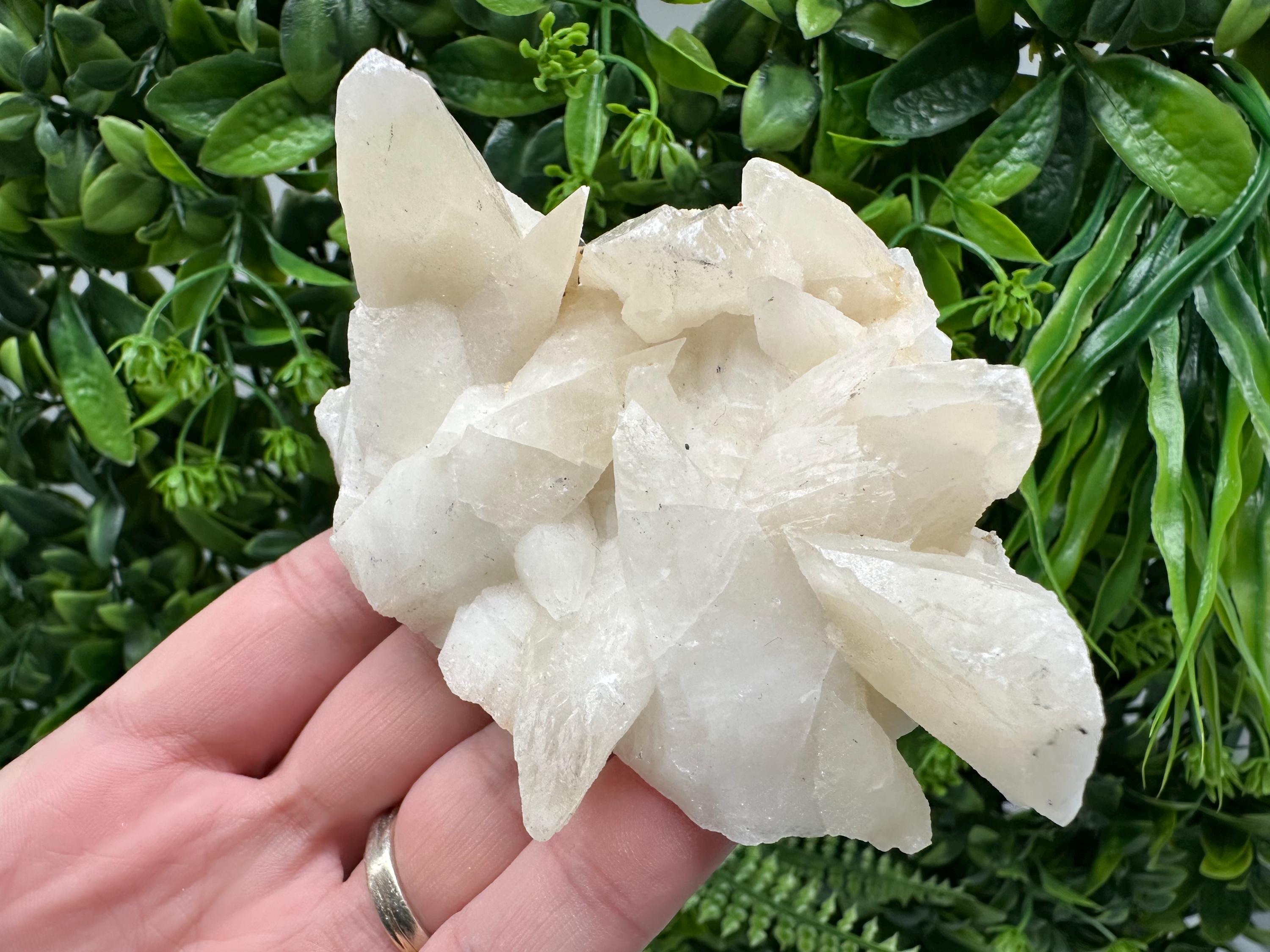 Calcite on Green Quartz: Laki Bulgaria Healing Crystal