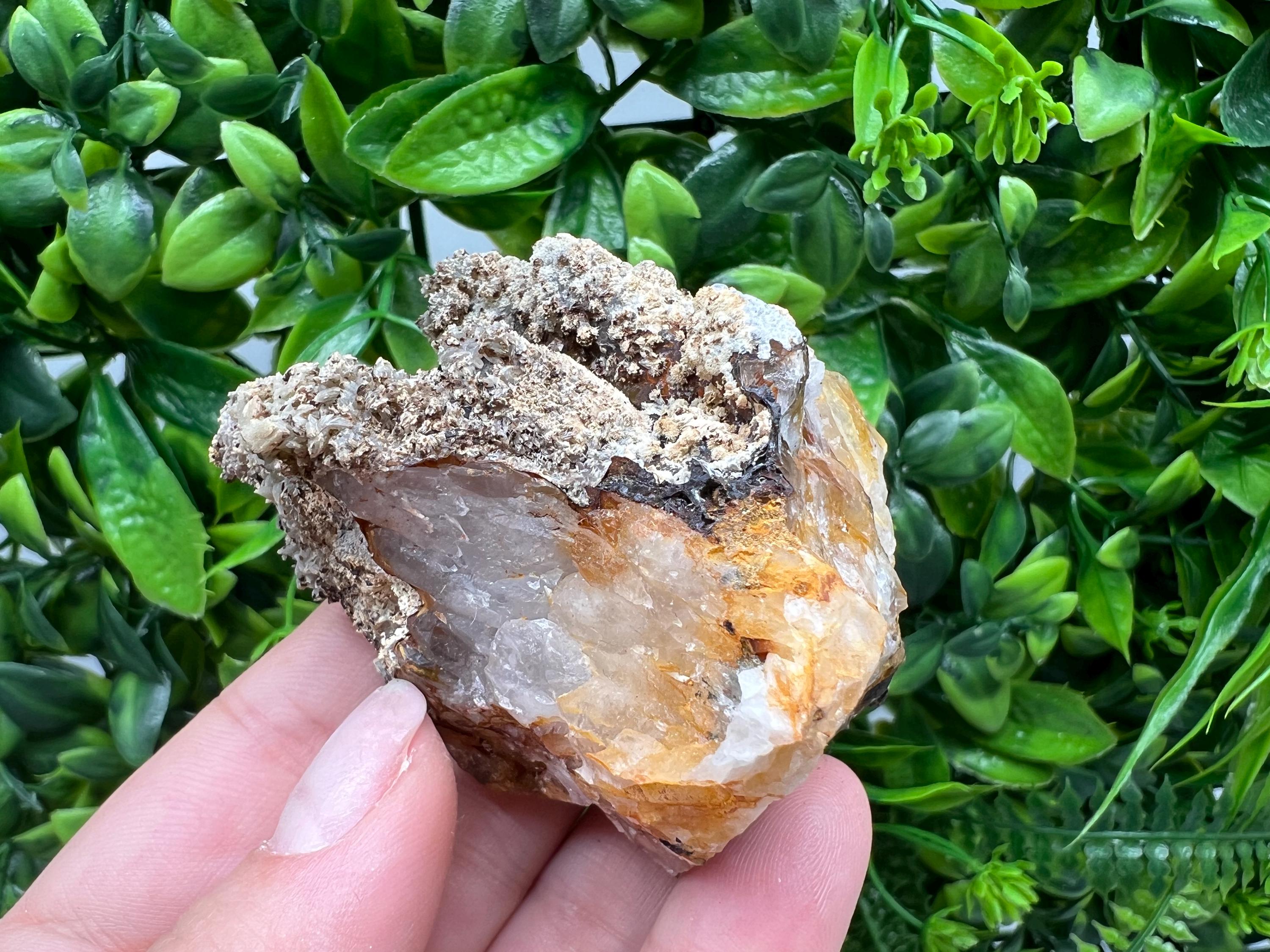 Rare Green Pyromorphite with Hematite on Quartz - Madjarovo Bulgaria Mineral