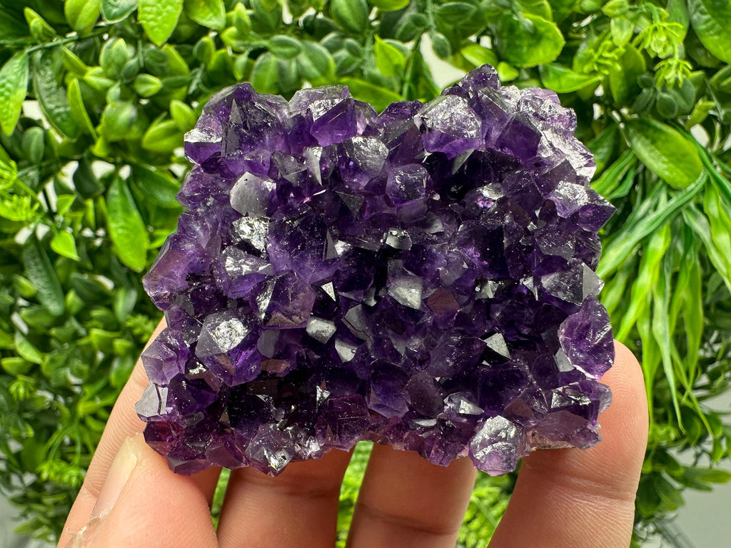 Natural Purple Amethyst Cluster from Uruguay: Energy Crystal Home Decor