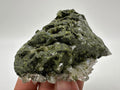 Rare Green Epidote with Quartz Crystals: Sparkly Rainbow Mineral Decor