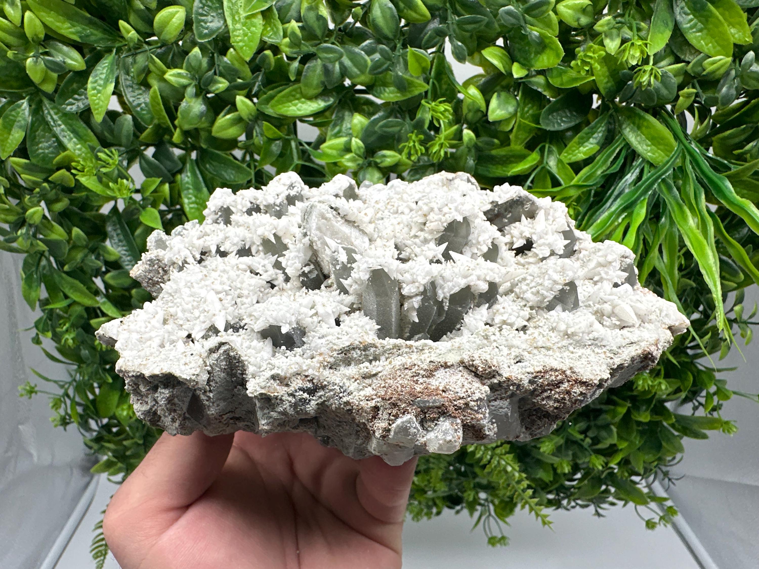 Quartz Cluster with Rhodochrosite, Calcite & Chlorite Inclusions