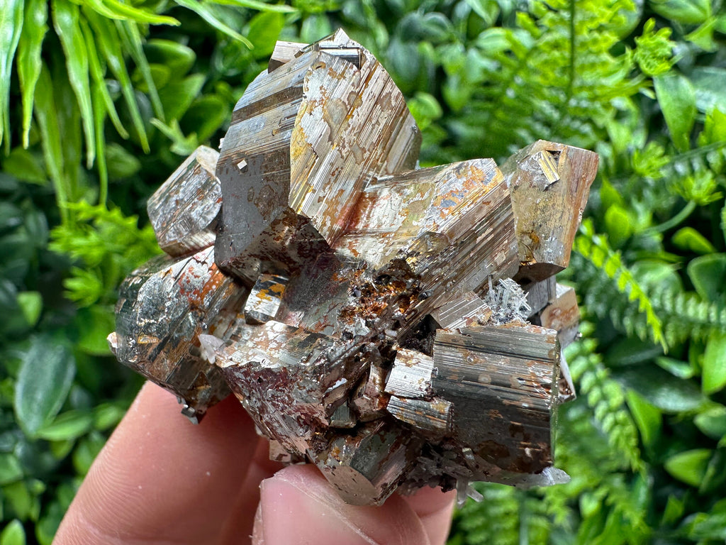 Double Sided Pyrite Cluster with Hematite, Madan Bulgaria