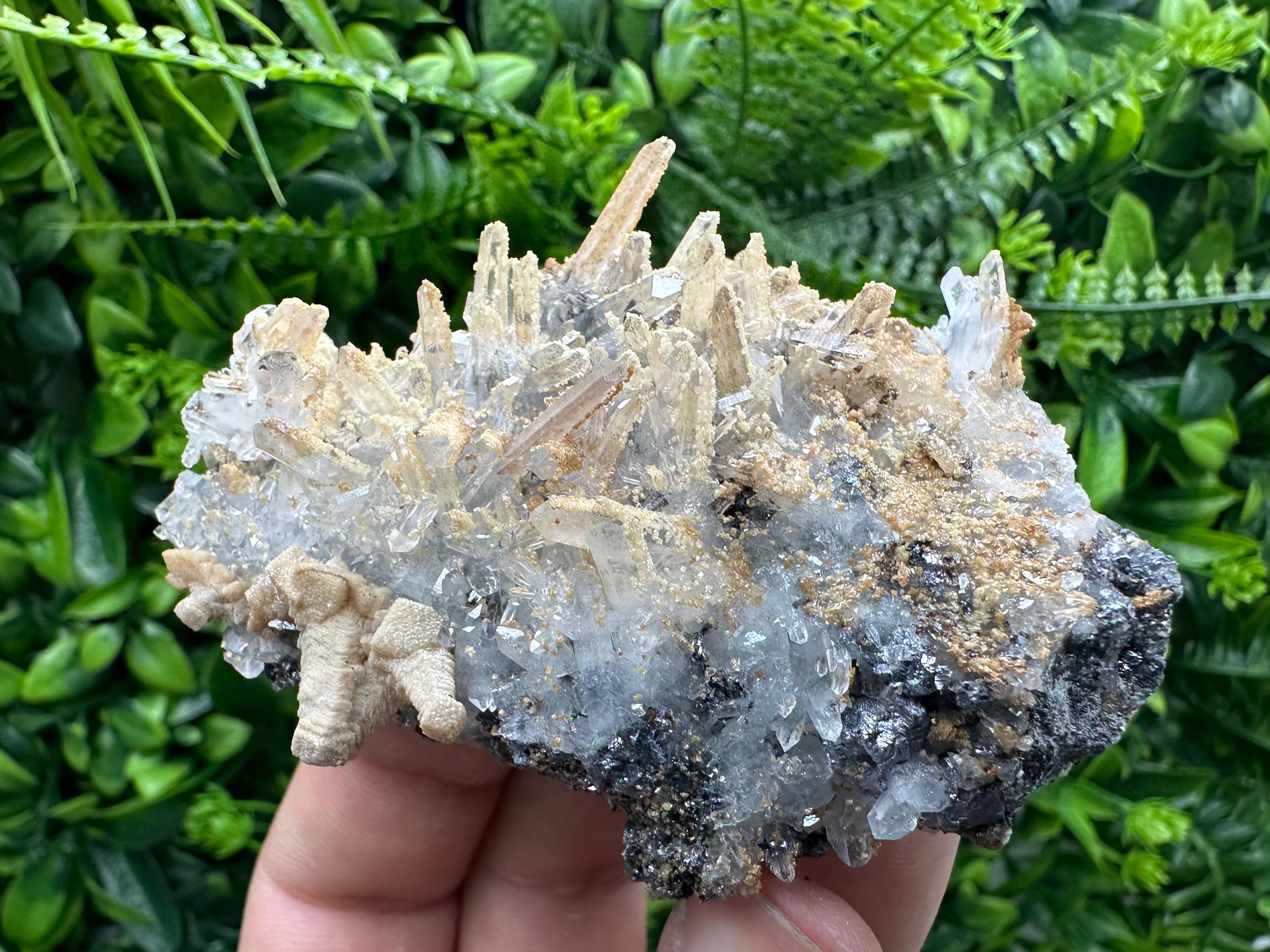 Quartz with Dolomite, Sphalerite and Galena Mineral Specimen