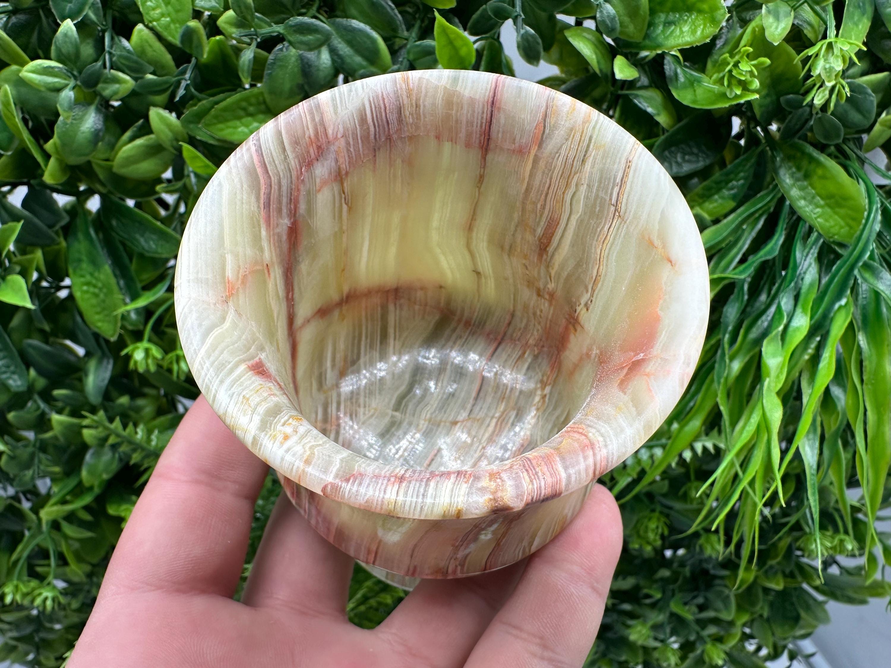 Vintage Onyx Goblet: Natural Stone Wine Cup, Barware (12cm)