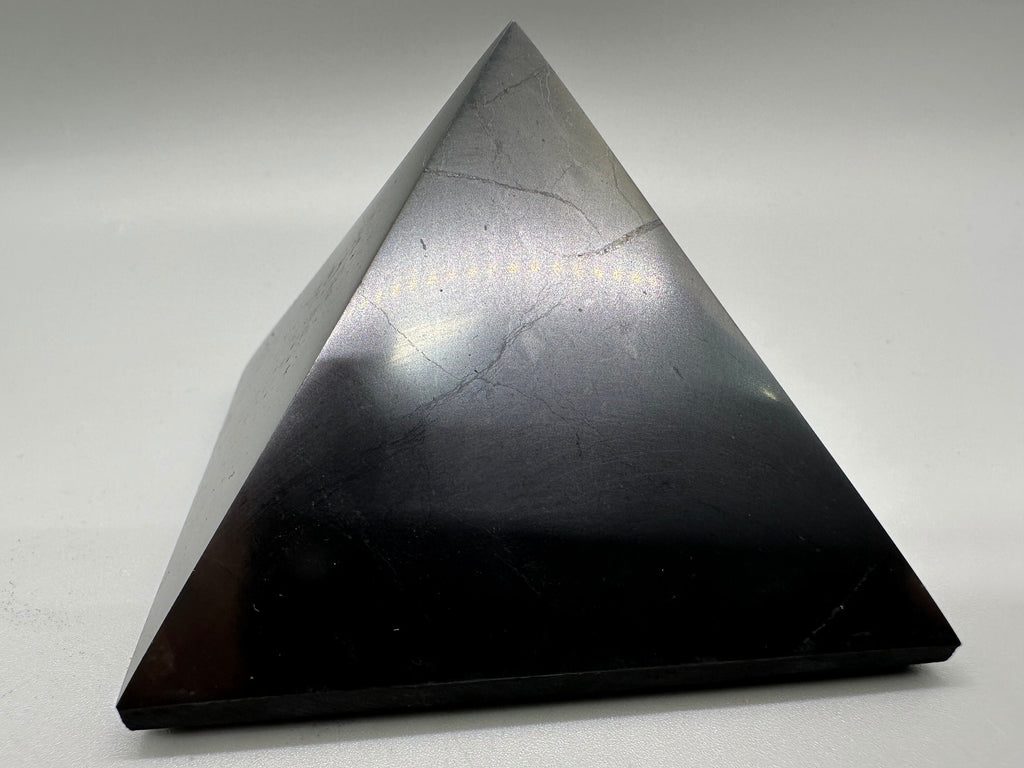 Shungite Crystal Pyramid (7cm): EMF & 5G Protection, Healing Stone