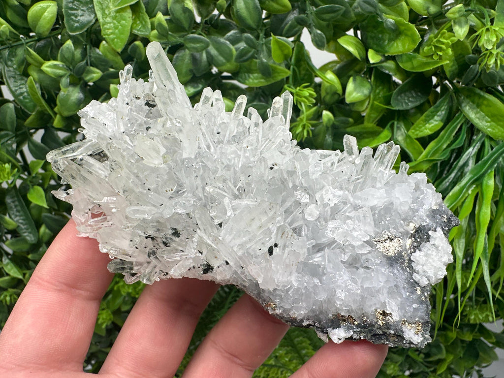 Chlorite Quartz Crystal Cluster: Borieva Mine, Bulgaria