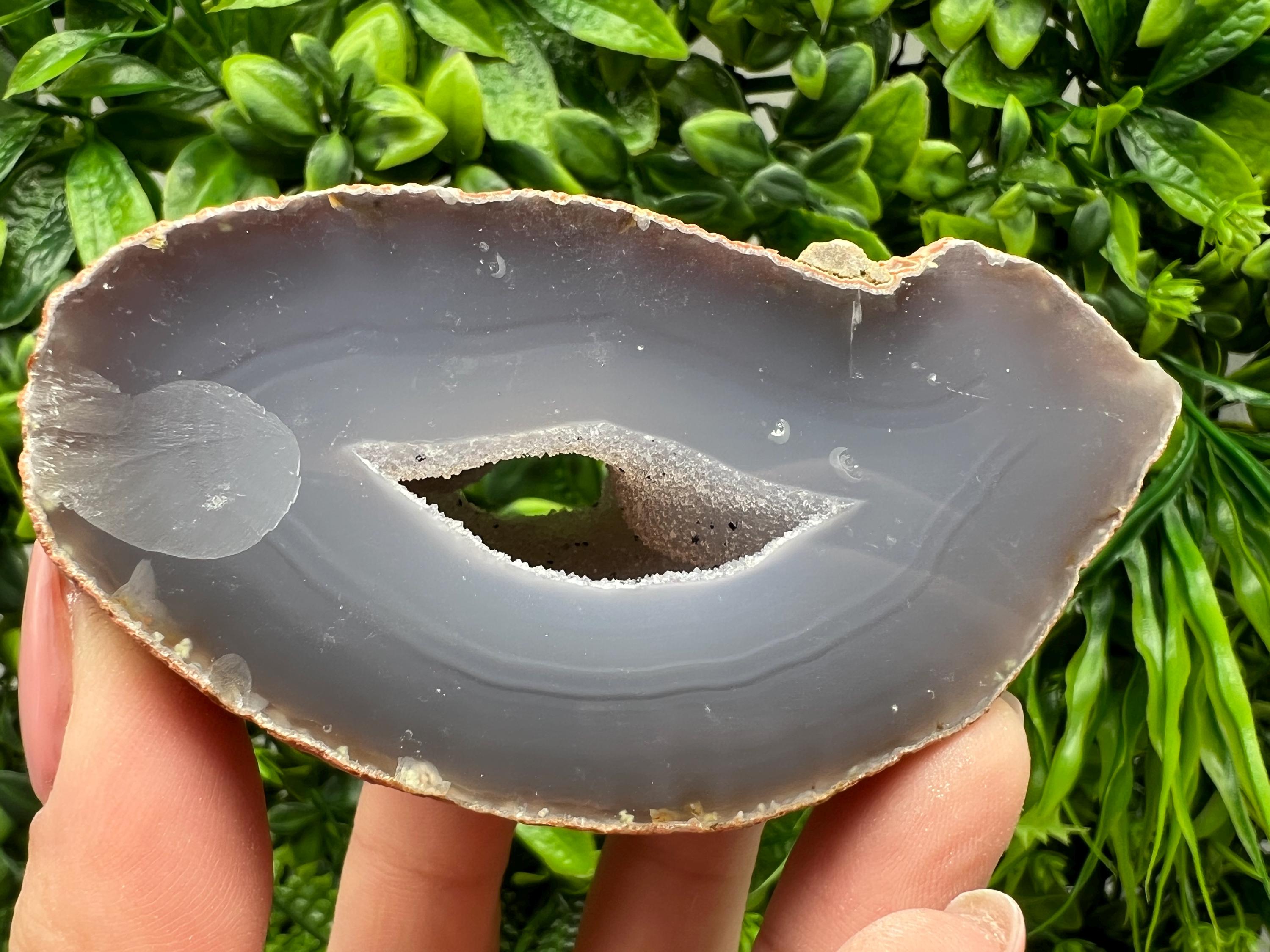Blue Agate Druzy Geode, Natural Quartz Crystal (10/4/5cm)