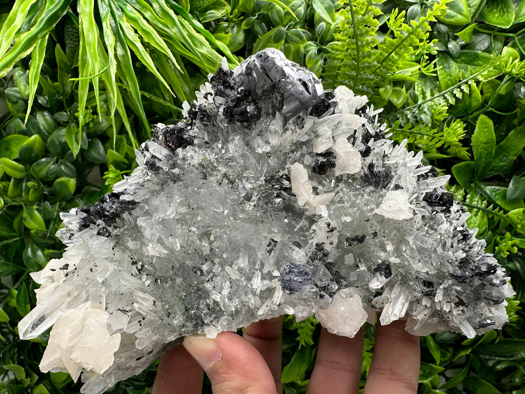 Galena Sphalerite Calcite on Quartz, Borieva Mine Bulgaria