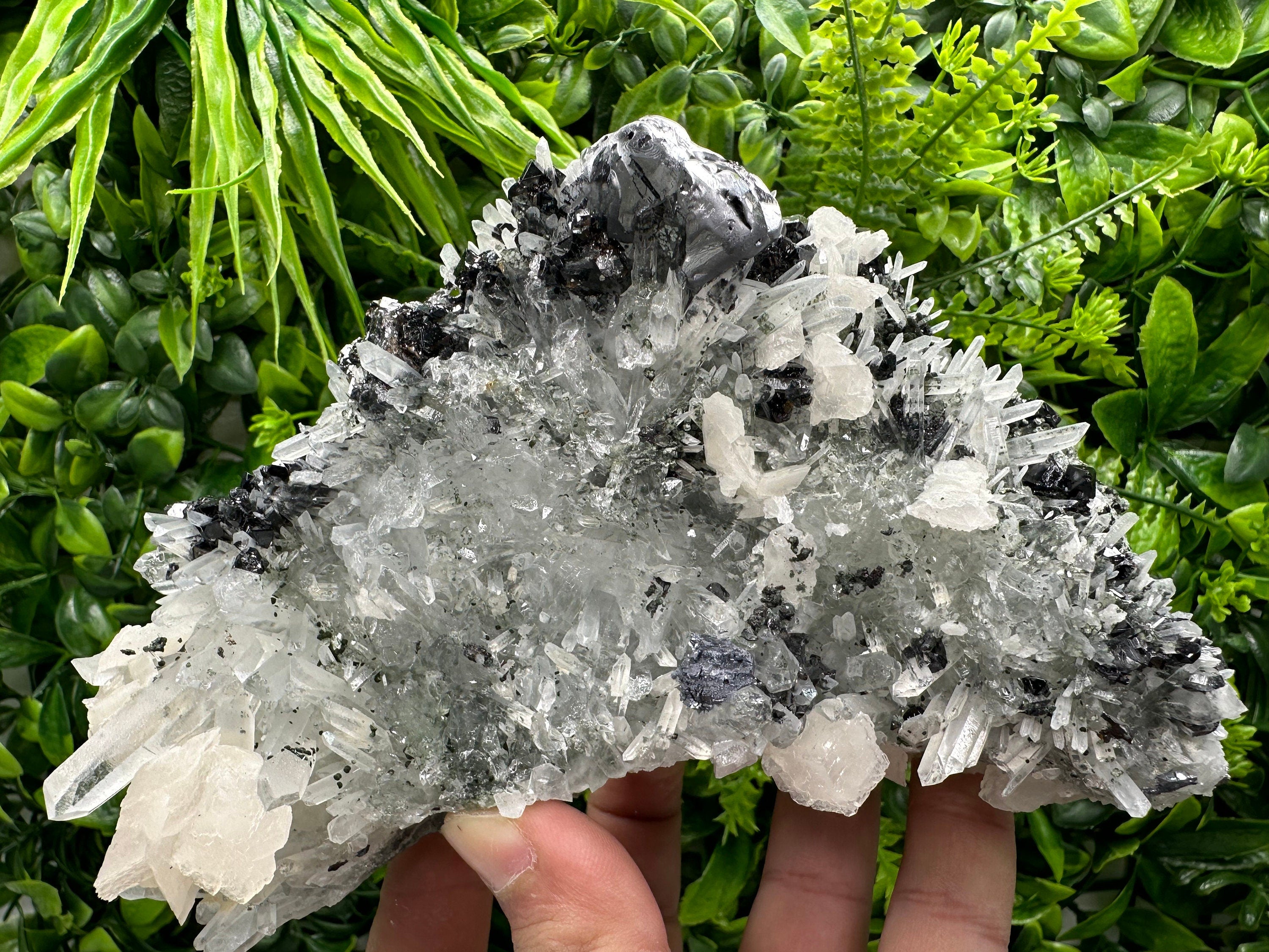 Galena Sphalerite Calcite on Quartz, Borieva Mine Bulgaria