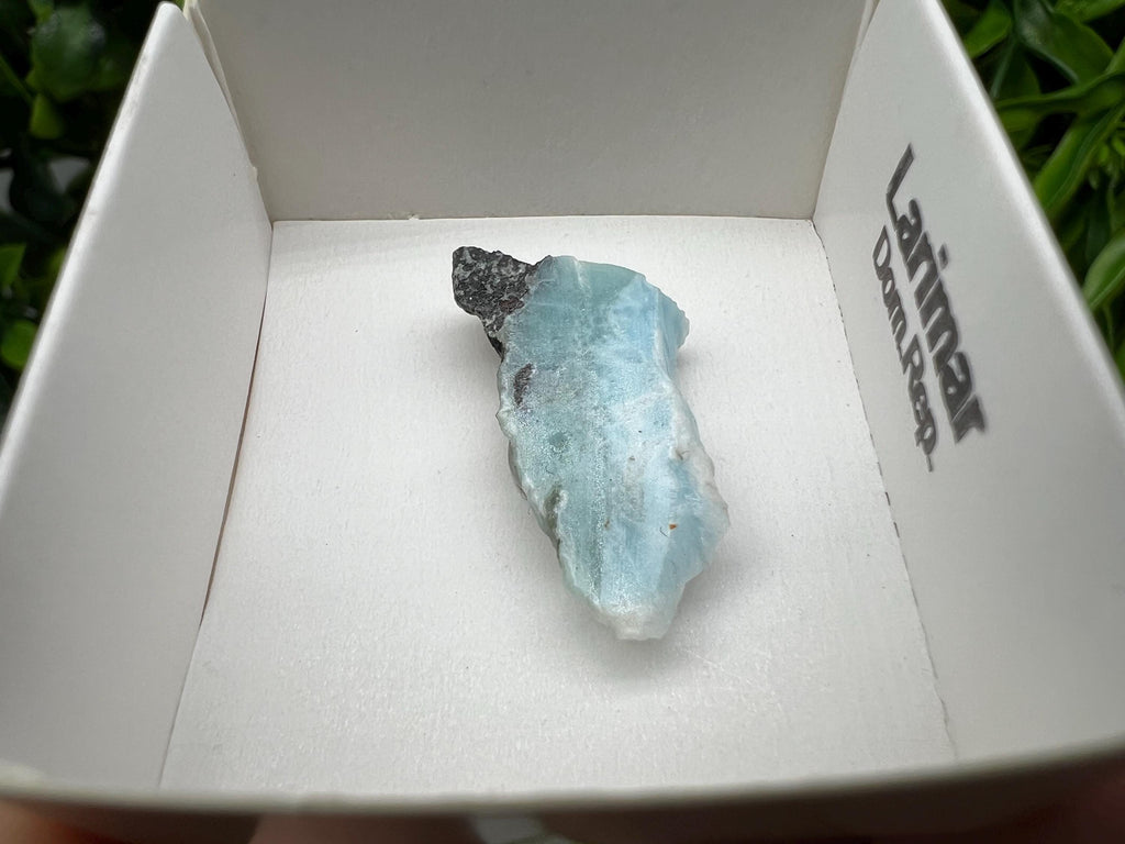 Rare Raw Larimar Specimen: Dominican Republic Crystal (25/15mm)