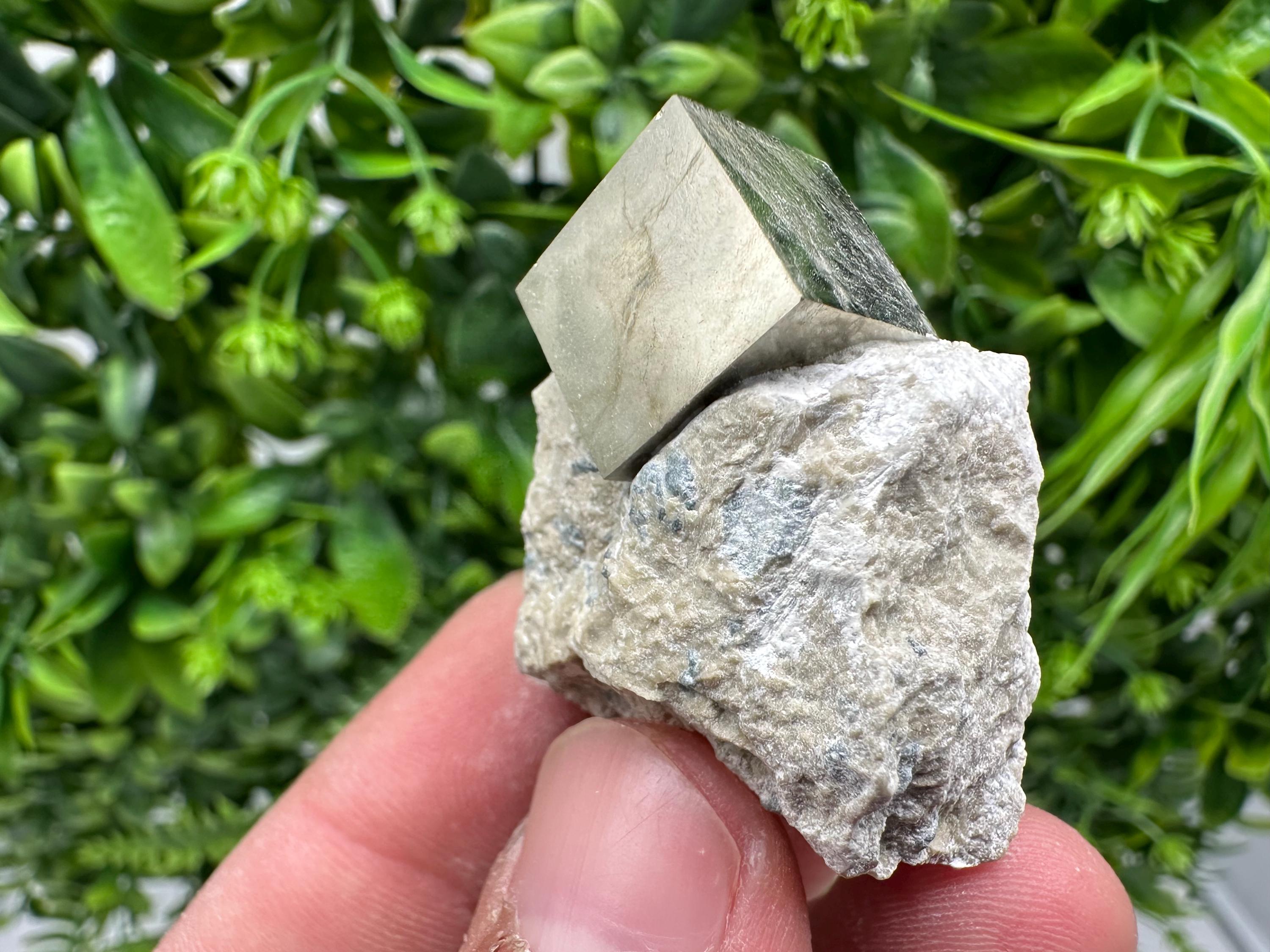 Large Pyrite Cube on Matrix, Navajun Spain, Home Decor Stone