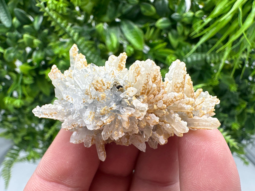 Quartz with Calcite and Chlorite: Borieva Mine Crystal Souvenir